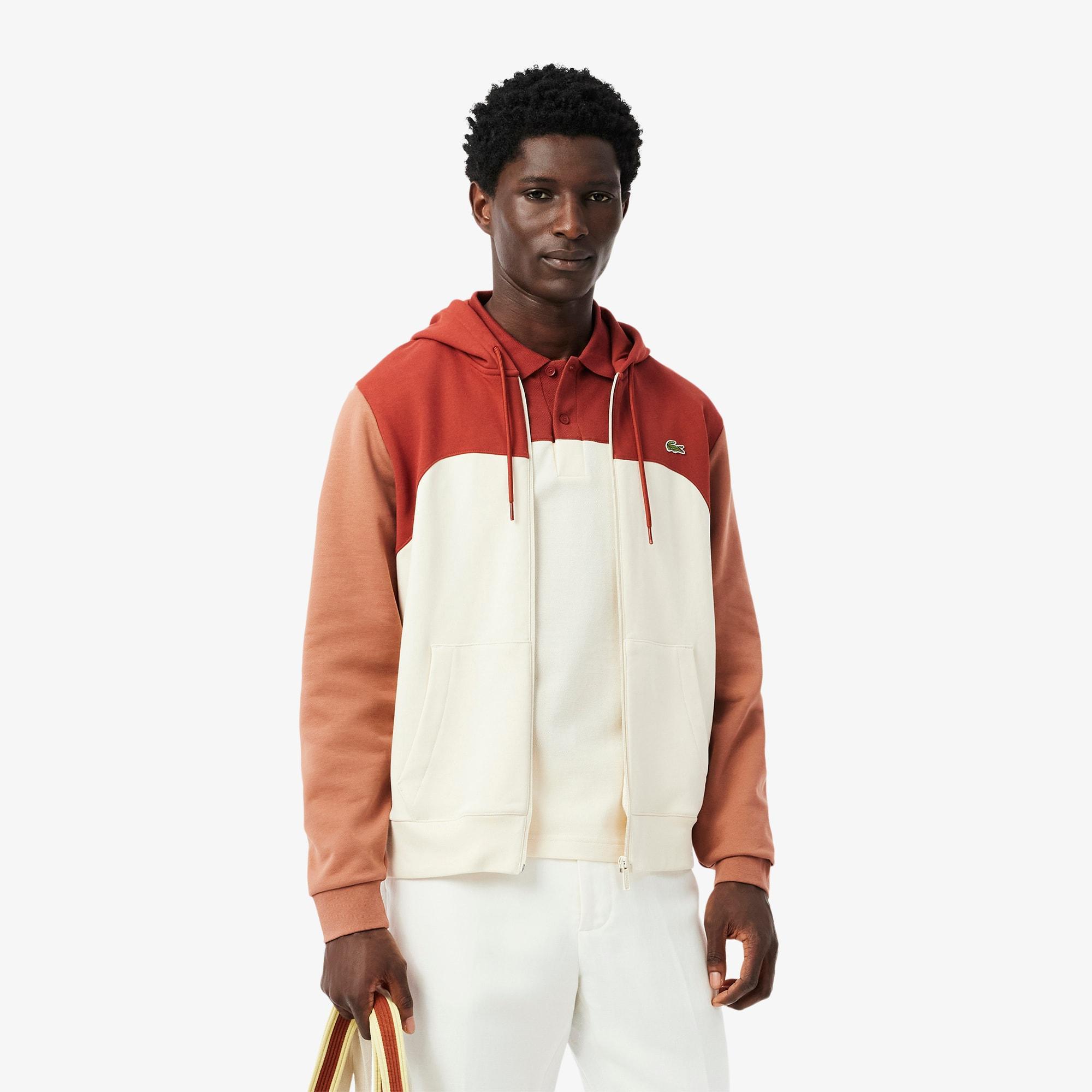 Zipped Colour-Block Hoodie Product Image