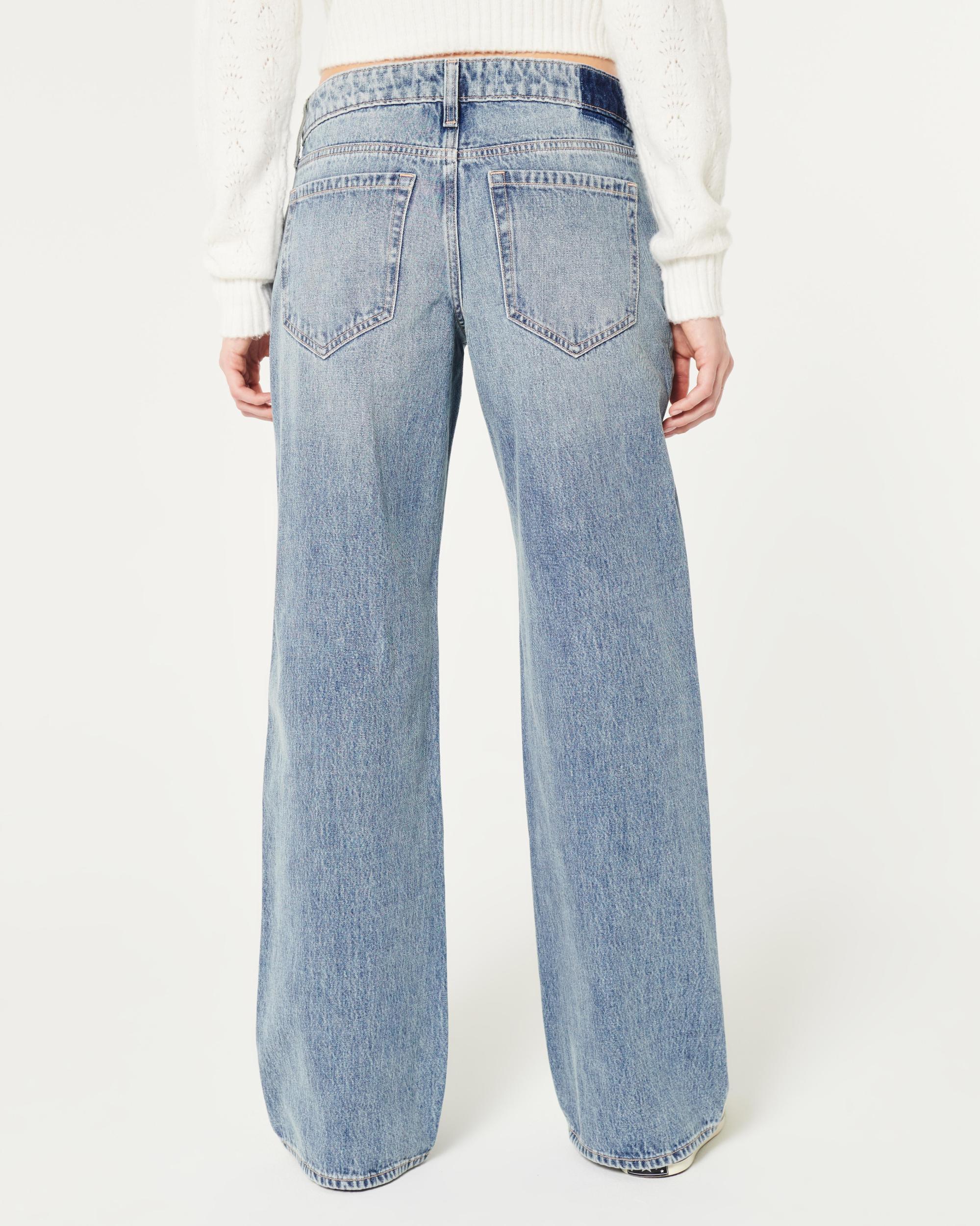 Low-Rise Washed Black Baggy Cargo Jeans Product Image