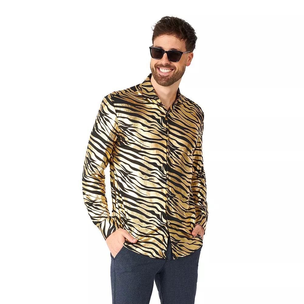 Men's OppoSuits Button-Front Shirt, Size: Medium, Tiger Shiner Product Image