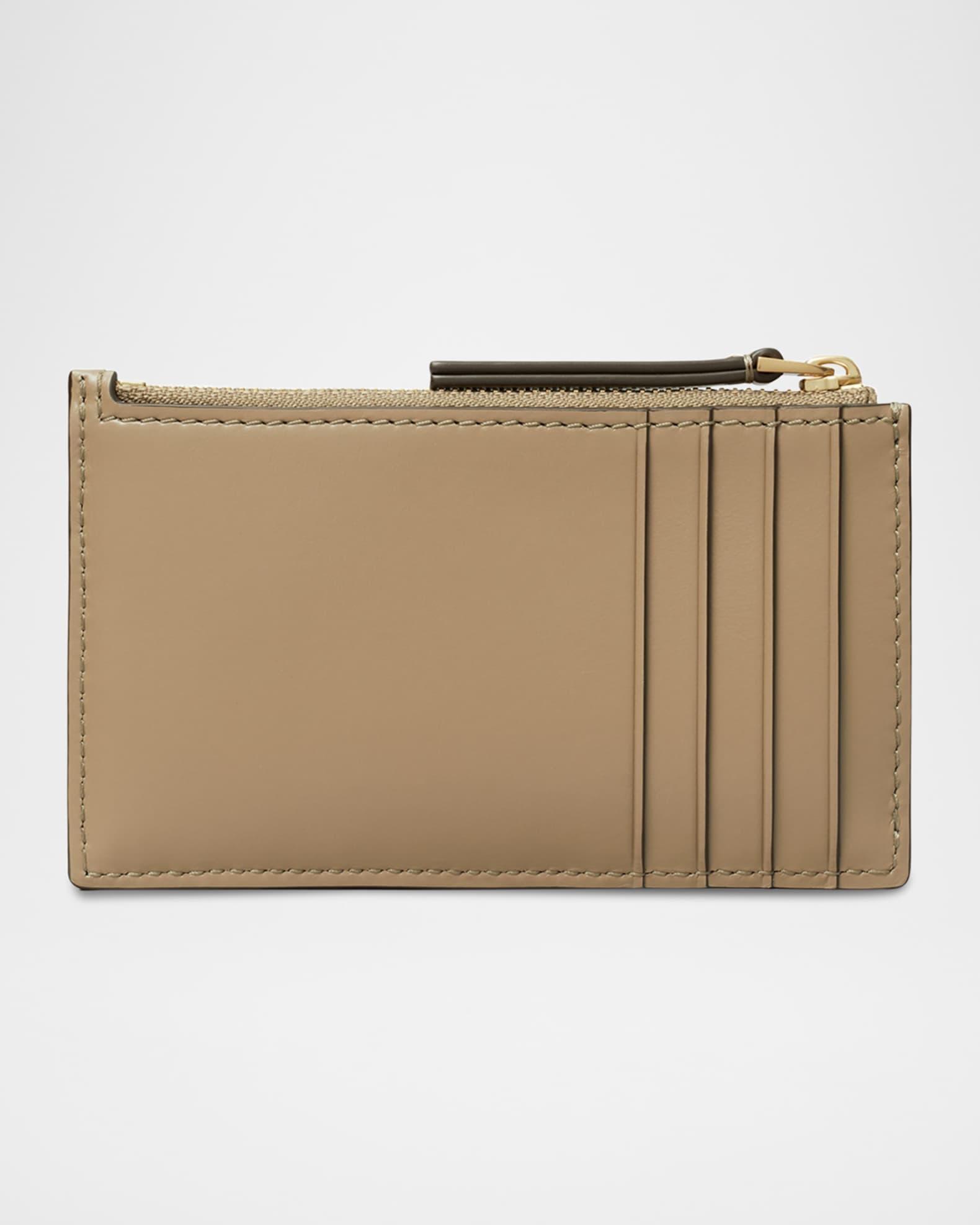 Kira Diamond Quilted Leather Zip Card Case Product Image
