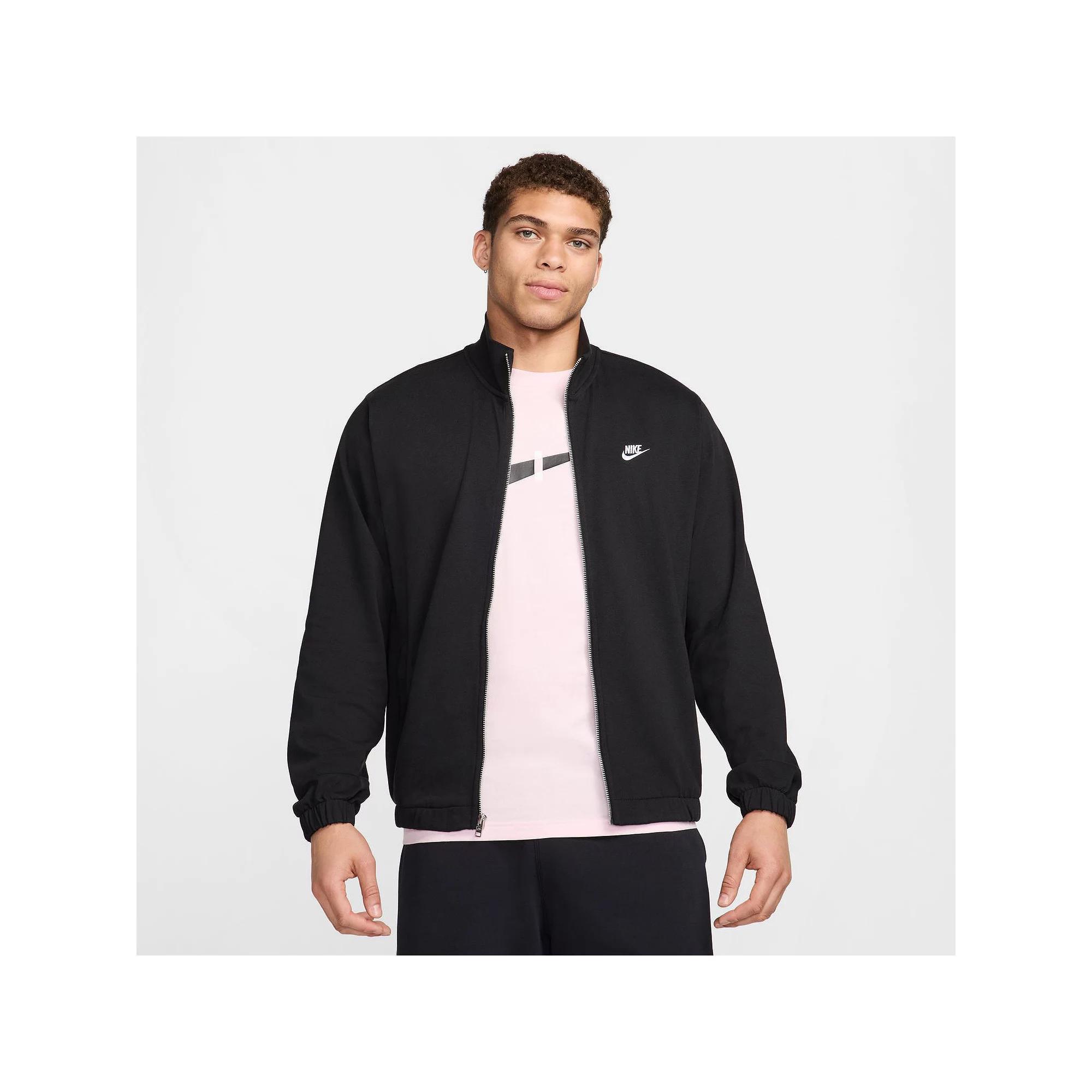 Men's Nike Club Knit Jacket, Size: Medium, Black Product Image