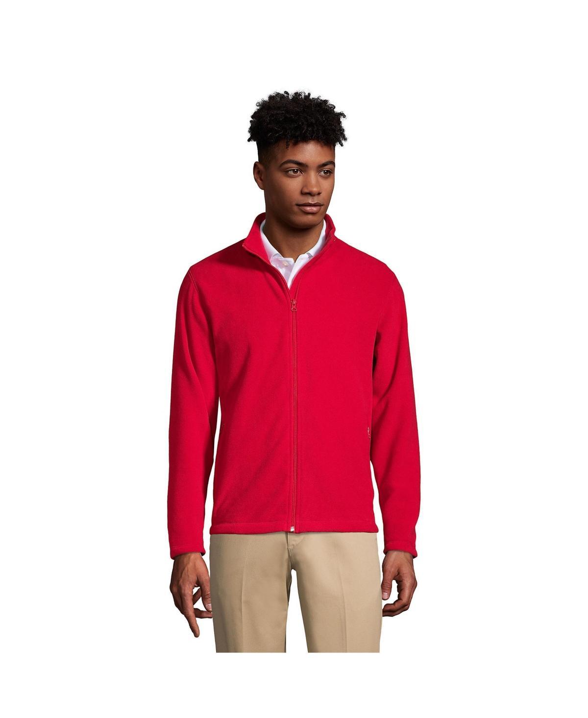 Men's Lands' End Full-Zip Mid-Weight Fleece Jacket, Size: Large, Dark Grey Product Image