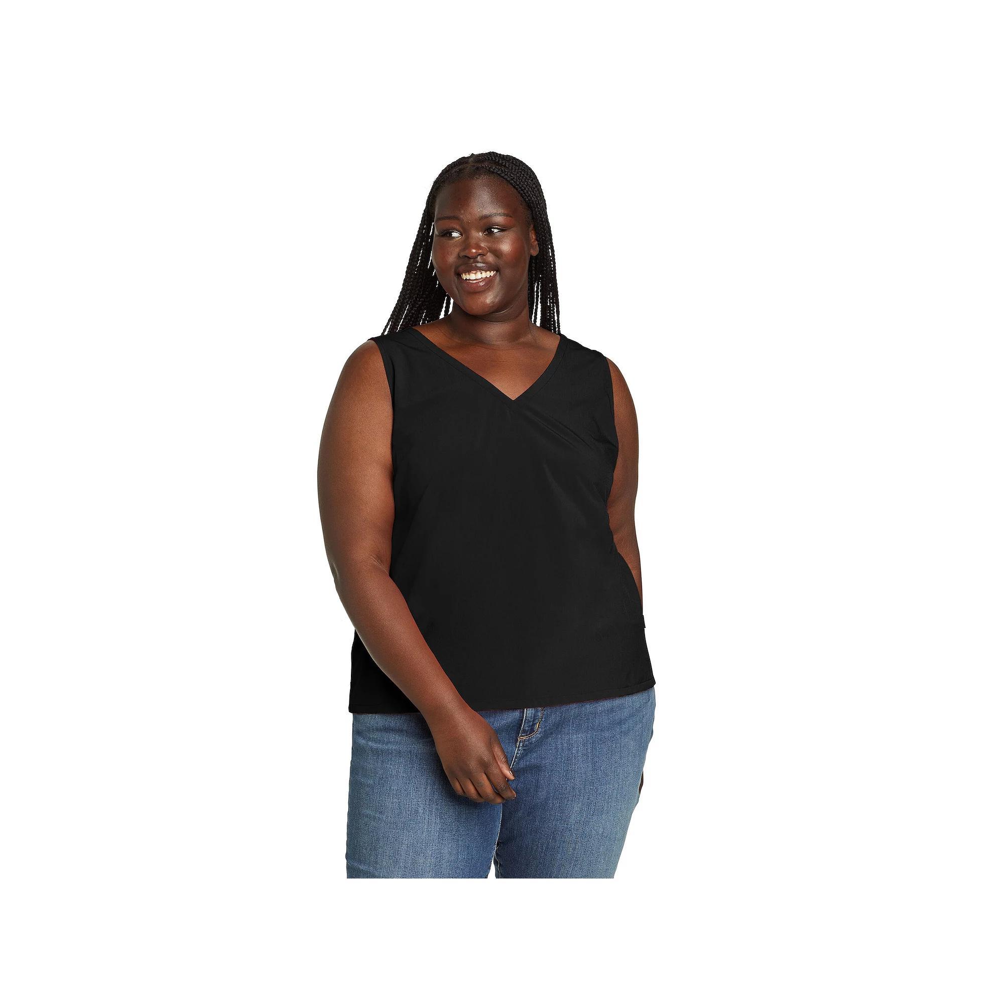 Plus Size Eddie Bauer Departure V-Neck Tank Top, Women's, Size: 1XL, Snow Product Image