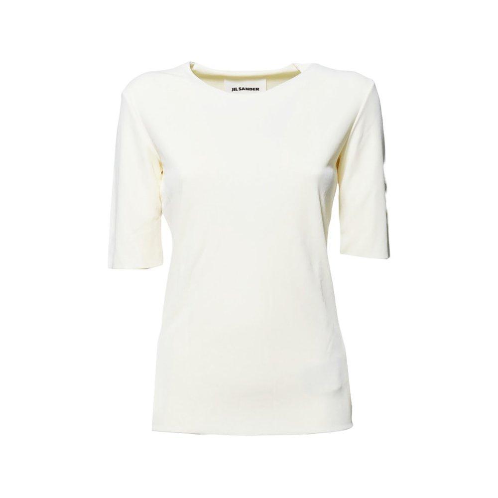 JIL SANDER Crewneck Short In White Product Image