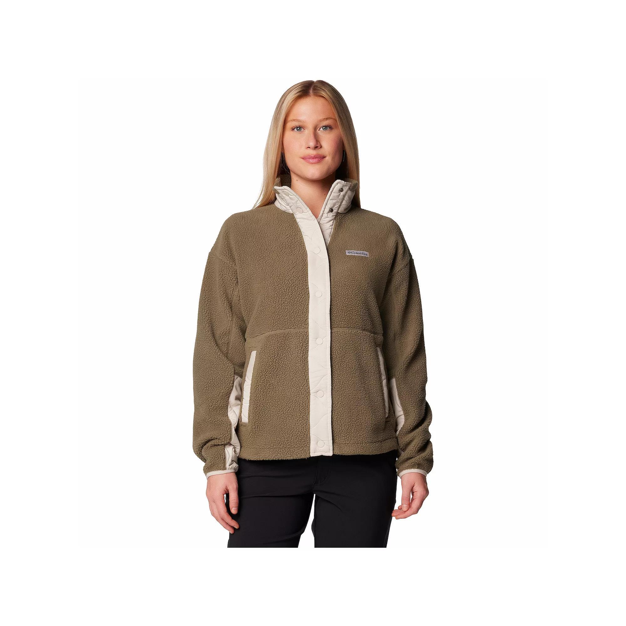 Women's Columbia Cloud Point Snap Front Fleece Jacket, Size: XXL, Stone Green Product Image