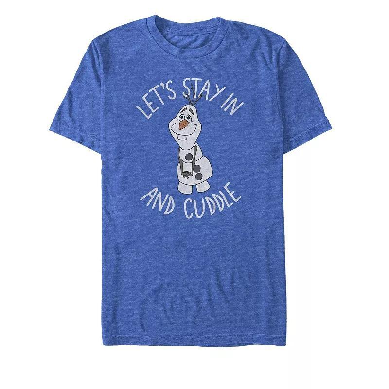 Men's Frozen Olaf Let's Stay In And Cuddle Tee, Size: Medium, Royal Grey Product Image