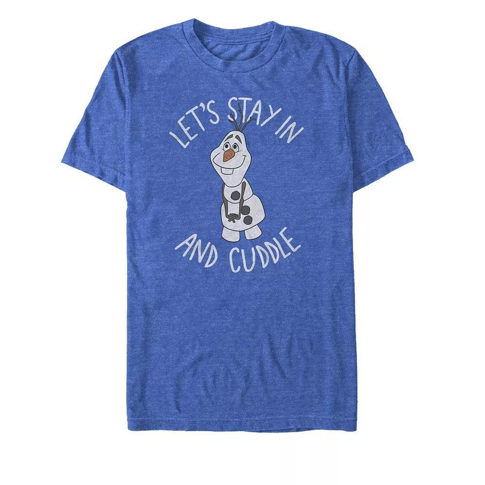 Men's Frozen Olaf Let's Stay In And Cuddle Tee, Size: Medium, Royal Grey Product Image