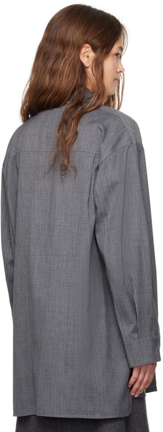 JIL SANDER Neck Strap Boxy Wool Top In 030 Volcanic Glass Product Image