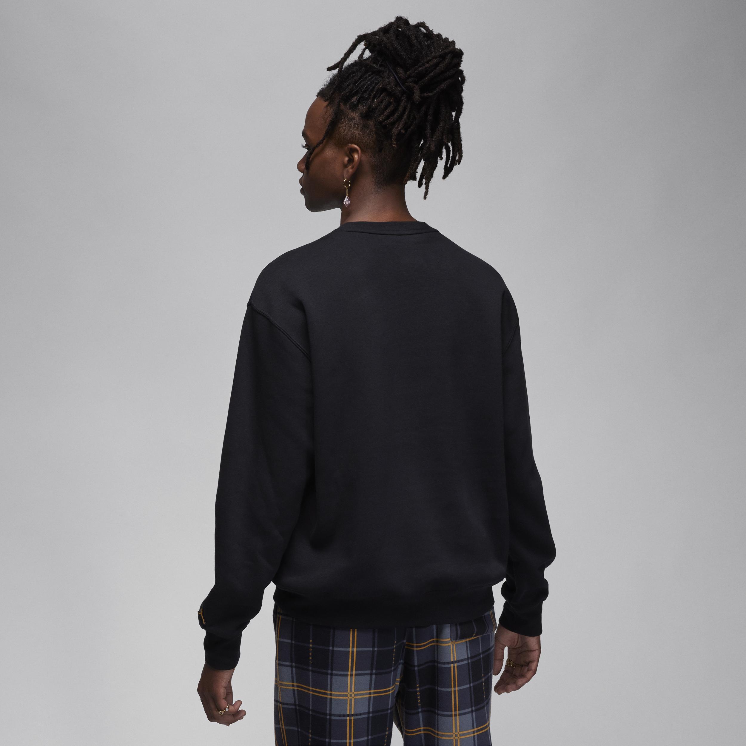 Jordan Mens Essential Holiday Plaid Fleece Crew - Black/Gold Product Image