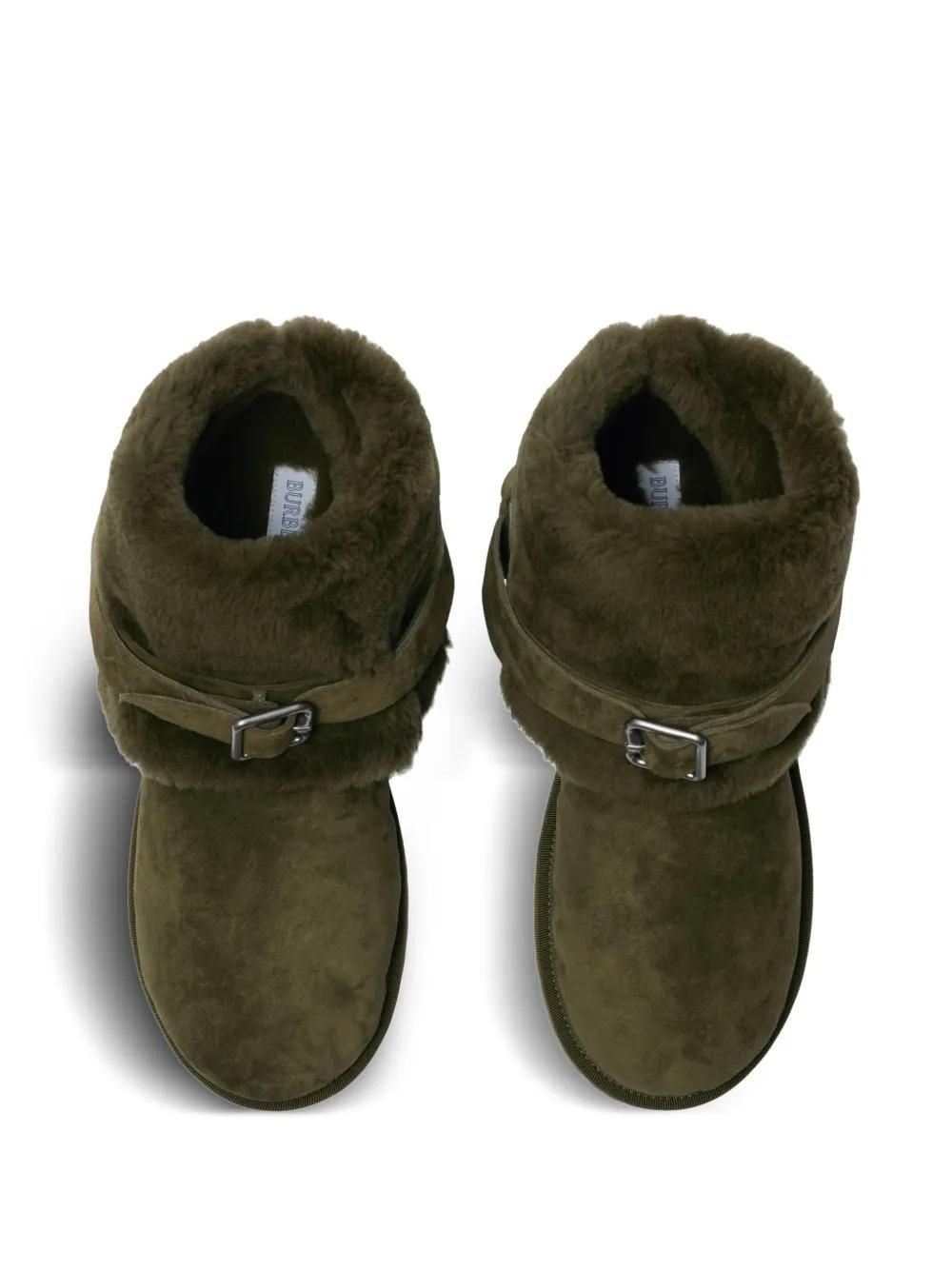 buckled shearling ankle boots Product Image