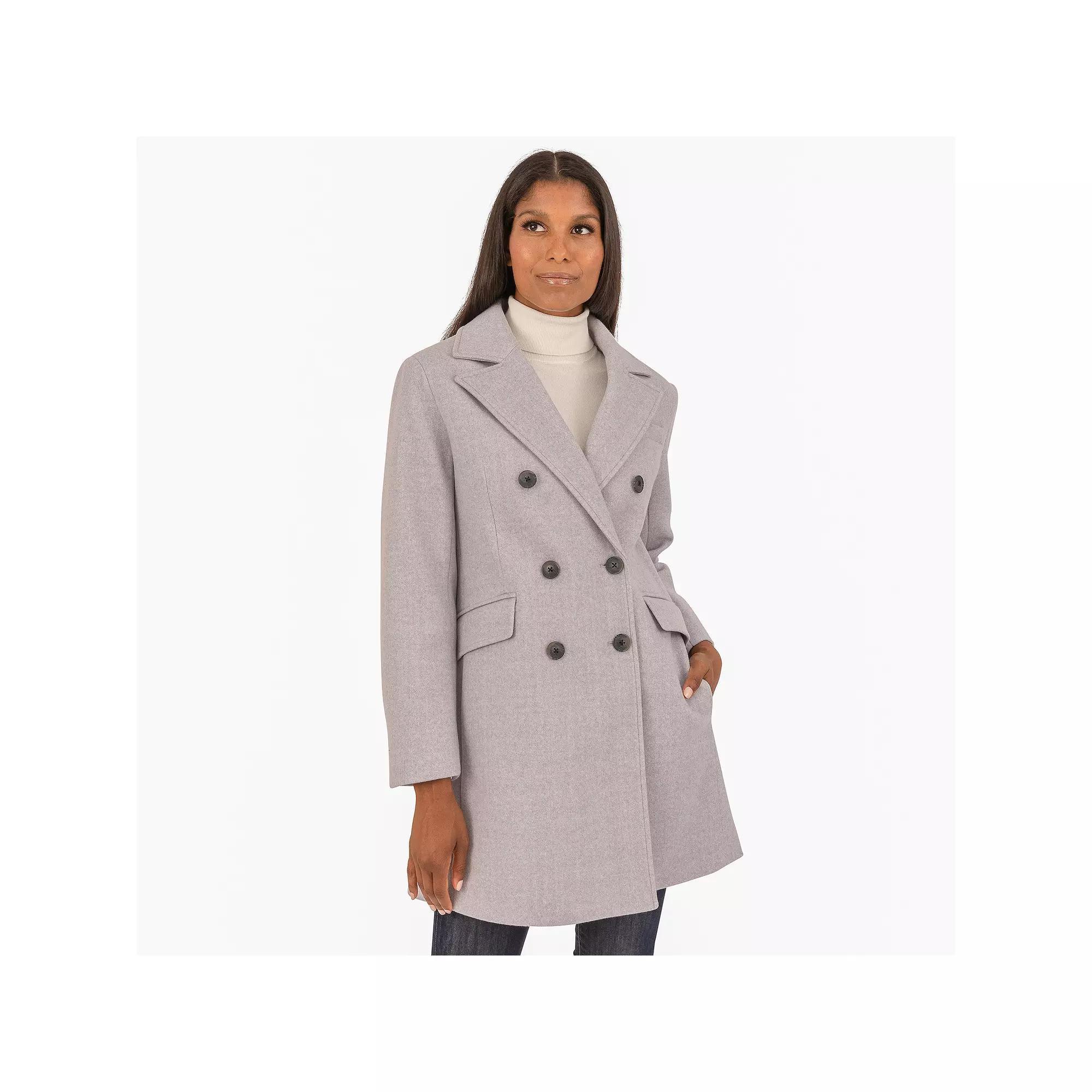 Women's Fleet Street Faux Wool Melange Coat, Size: Small, Light Gray Product Image