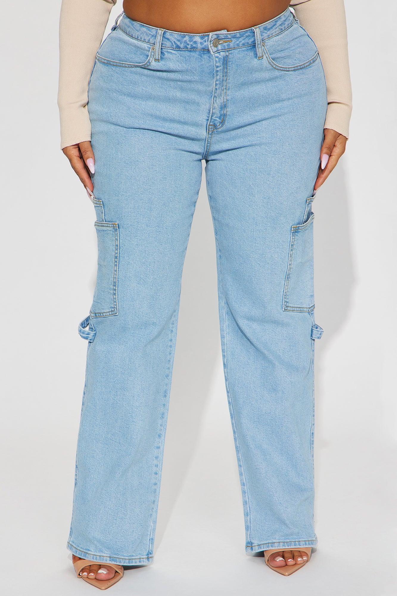 Step By Step Utility Straight Leg Jeans - Light Wash Product Image