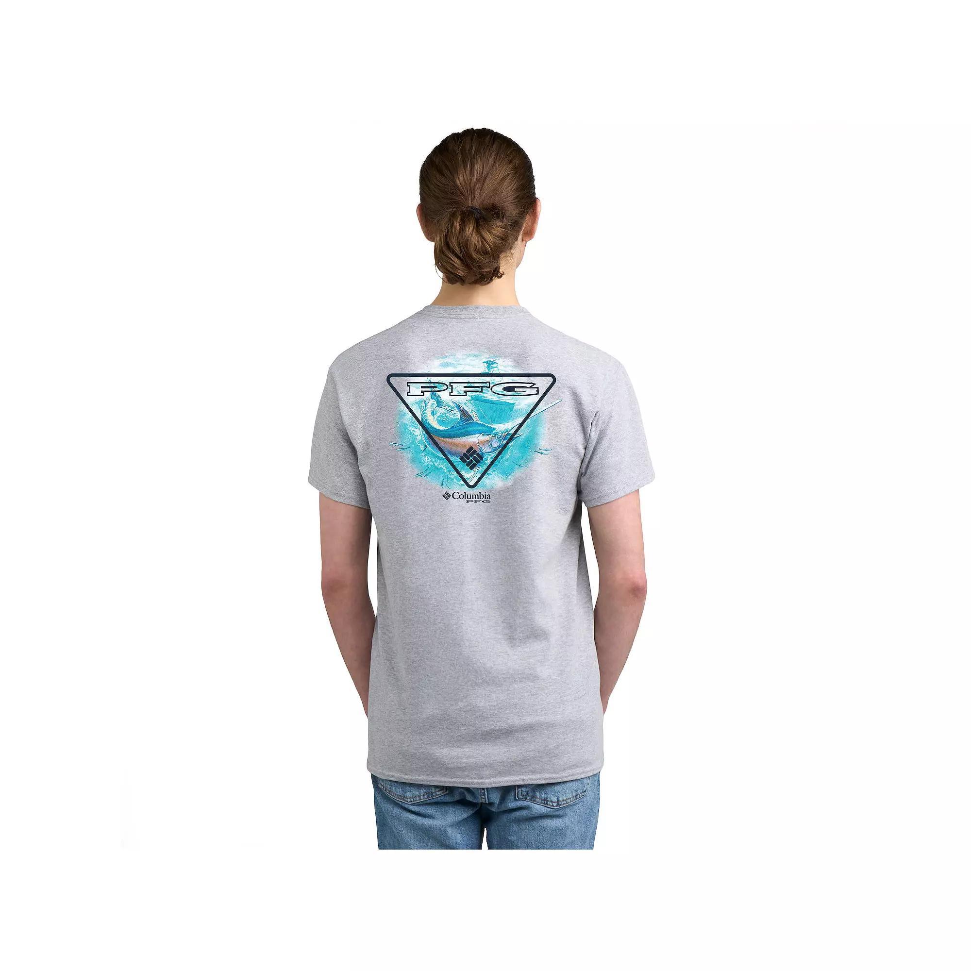 Men's Columbia PFG Short Sleeve Graphic Tee, Size: XXL, Columbia Gray Product Image
