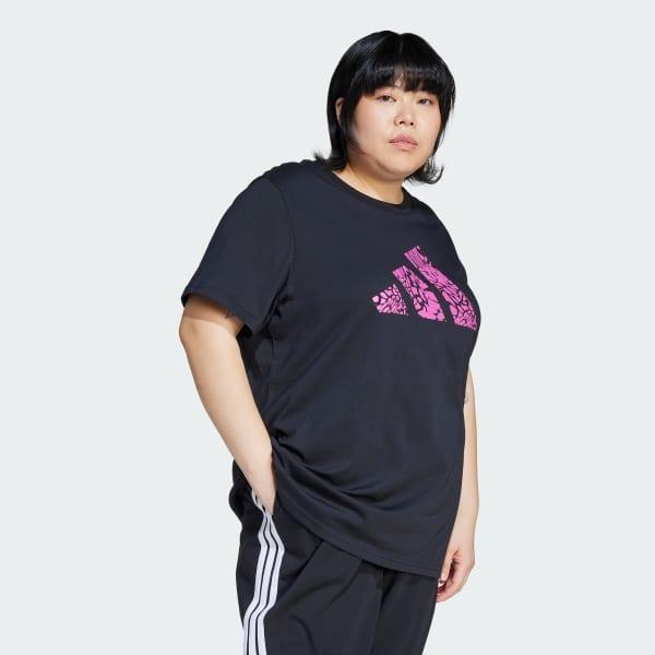 adidas Camo Graphic Tee Black 1X Womens Product Image