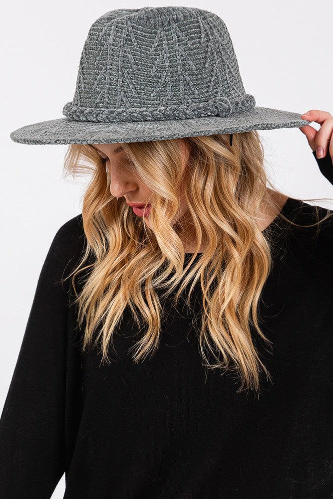 Chenille Patterned Fedora, 3 Colors Product Image