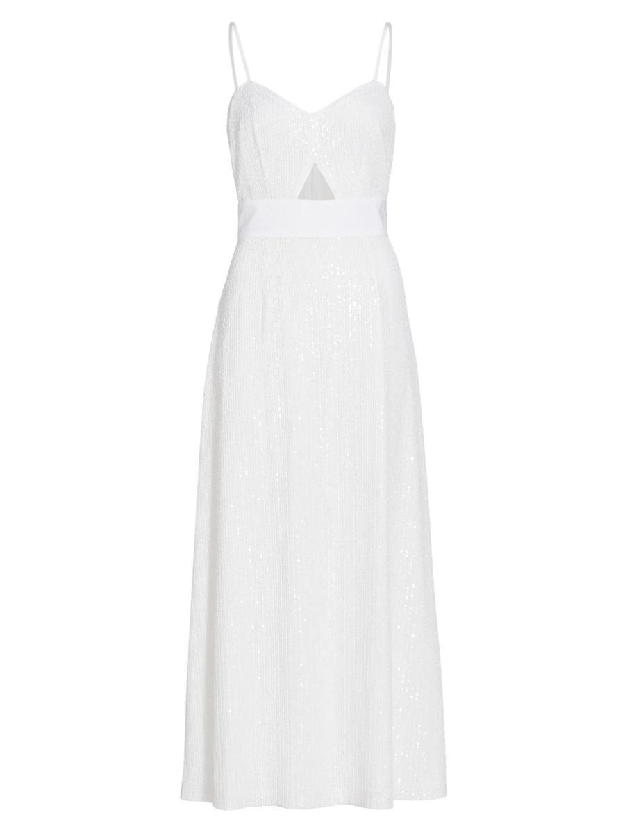Womens Sequined Cut-Out Slip Midi Dress Product Image