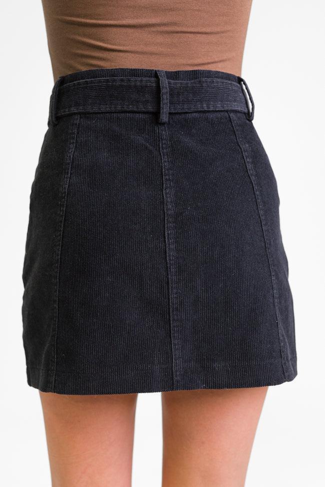 Just To See You Smile Black Belted Corduroy Skirt FINAL SALE Product Image