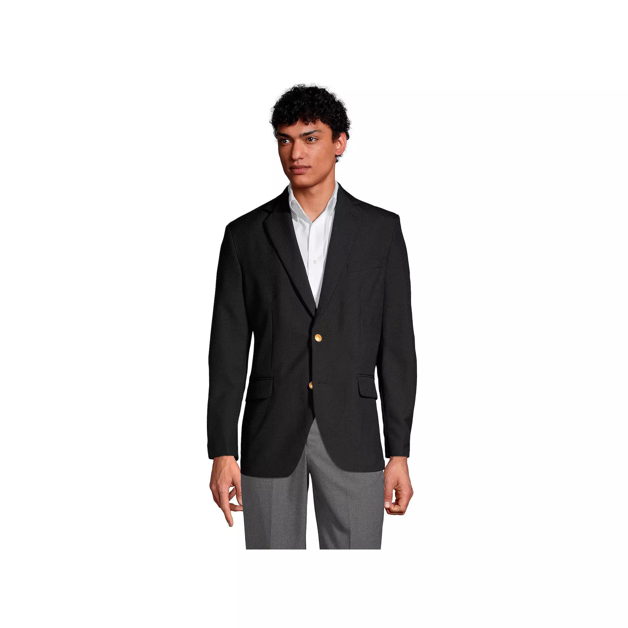 Men's Lands' End Hopsack Blazer, Size: 40, Black Product Image