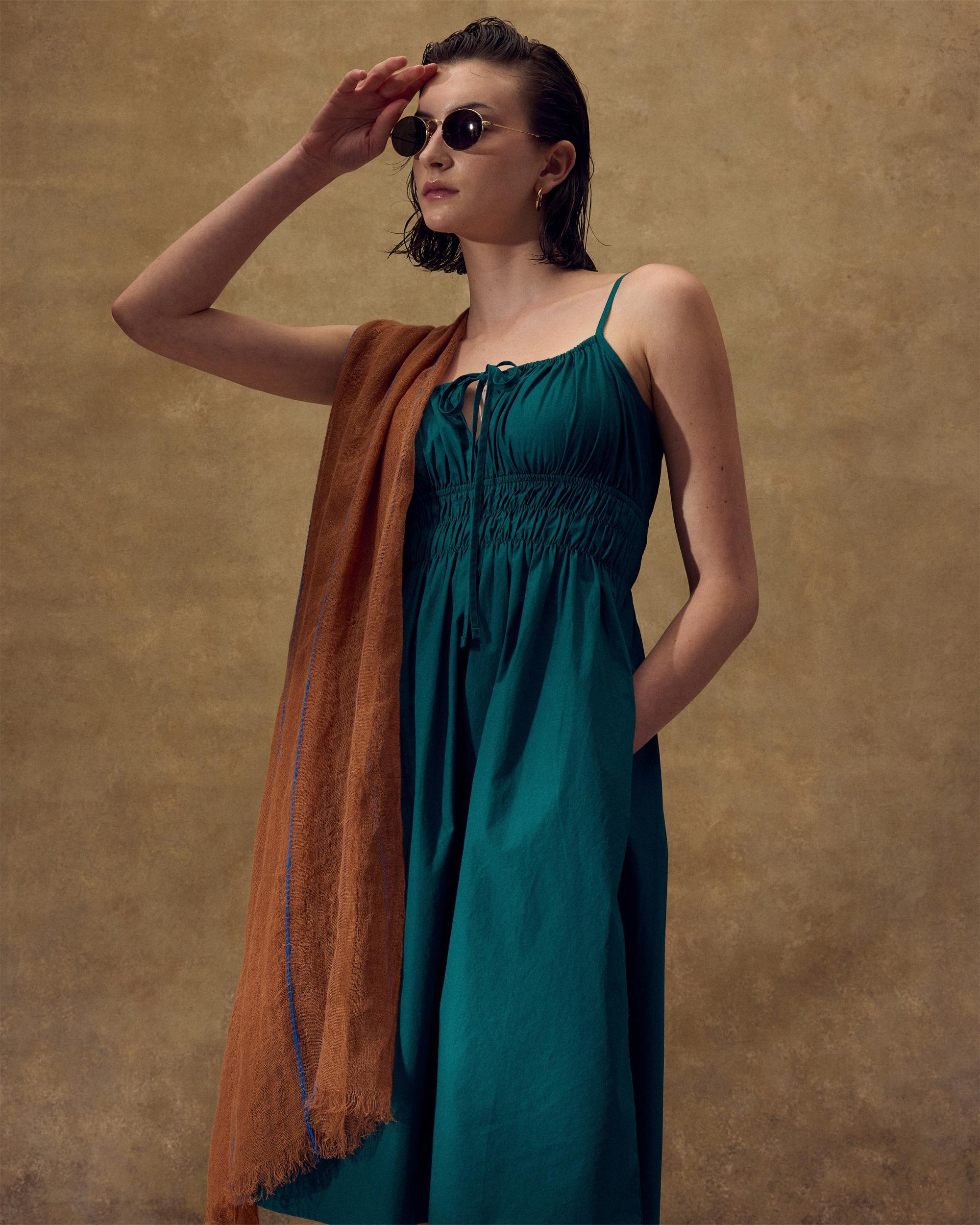Quince | Women's Keyhole Midi Dress Size XS, Organic Cotton Product Image