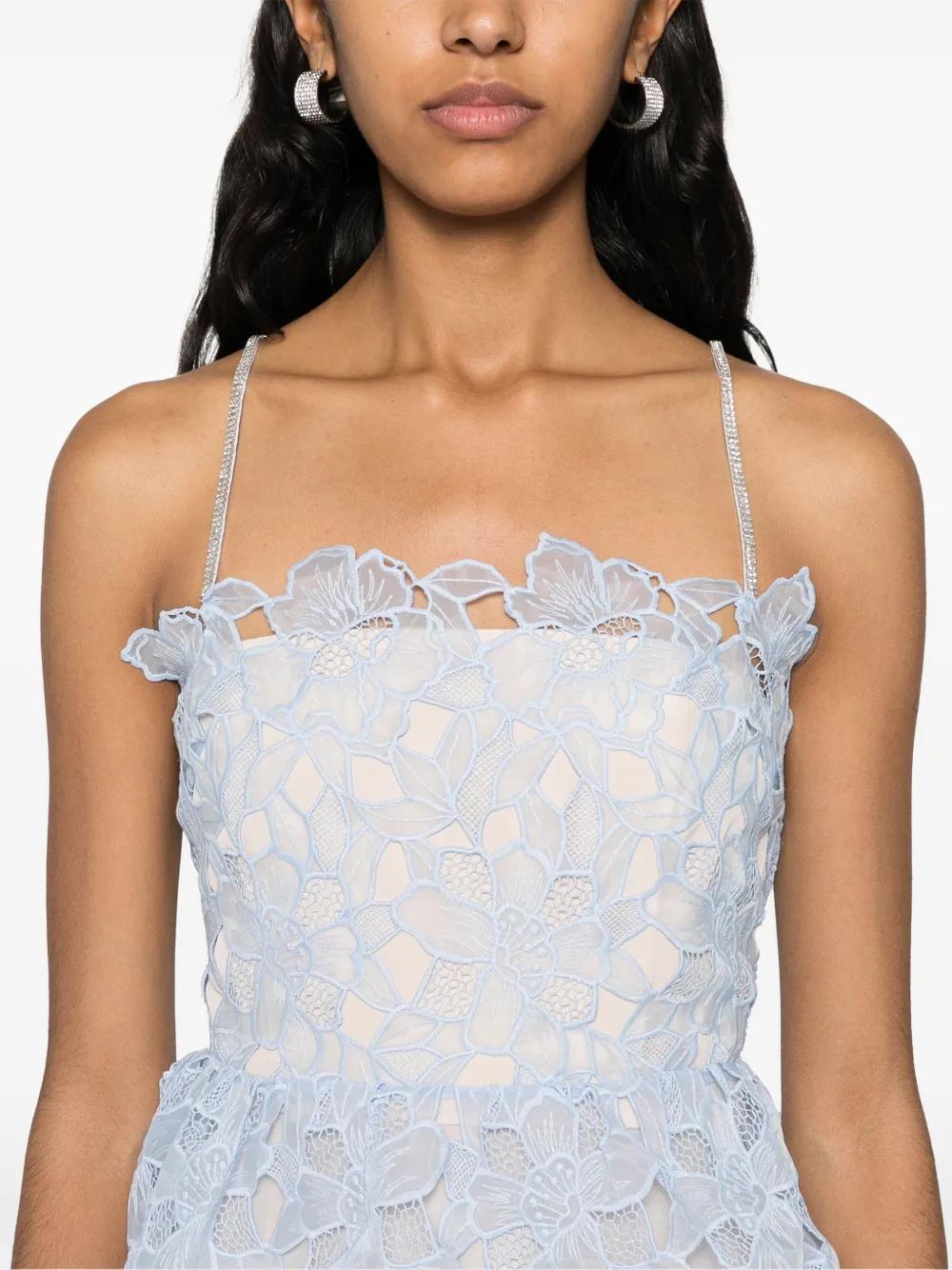floral-embroidered cotton midi dress Product Image