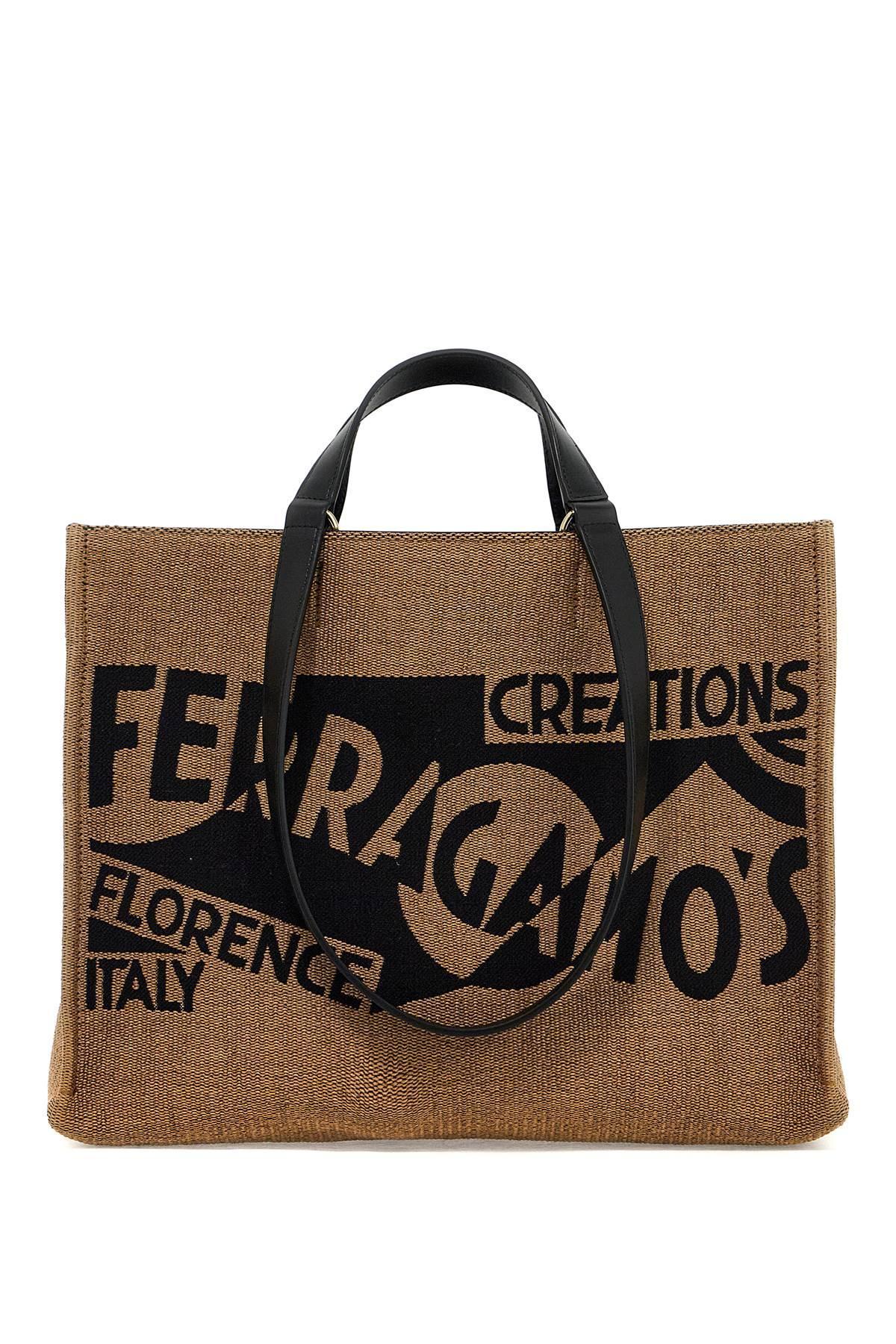 FERRAGAMO Logo Printed Tote Bag (m) In Multicolor Product Image