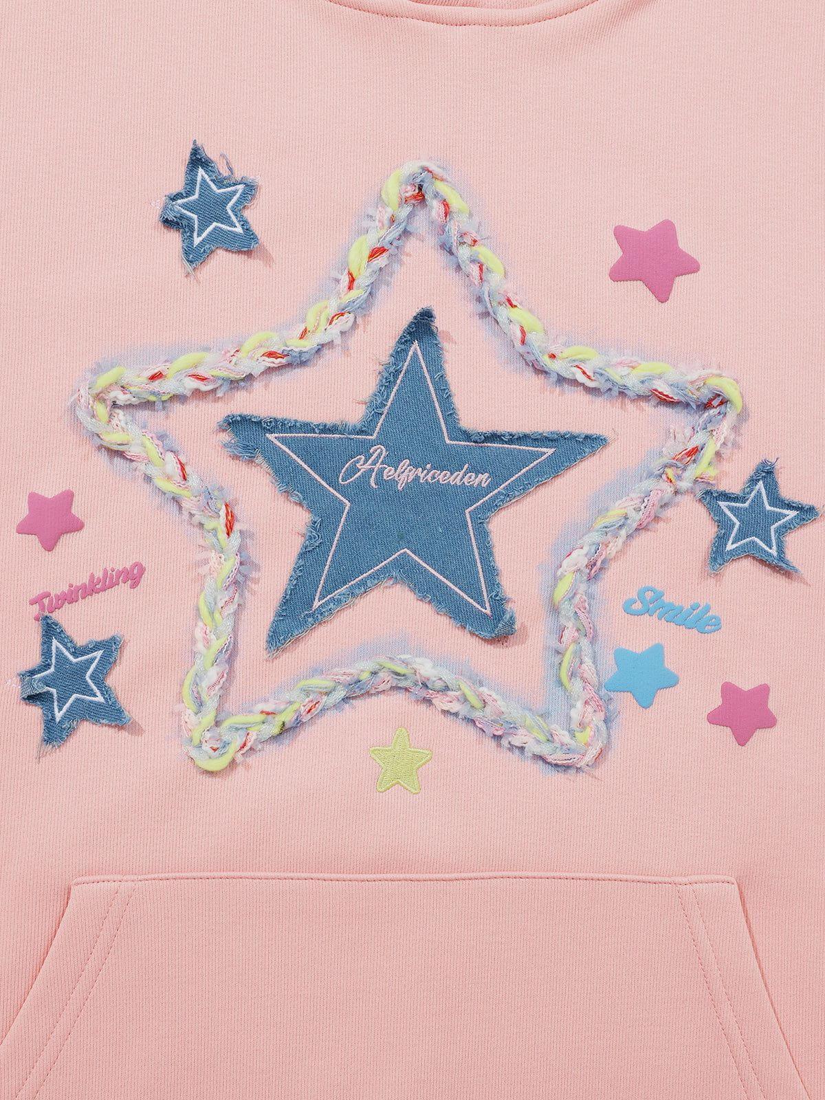 Aelfric Eden Denim Star Applique Hoodie Product Image