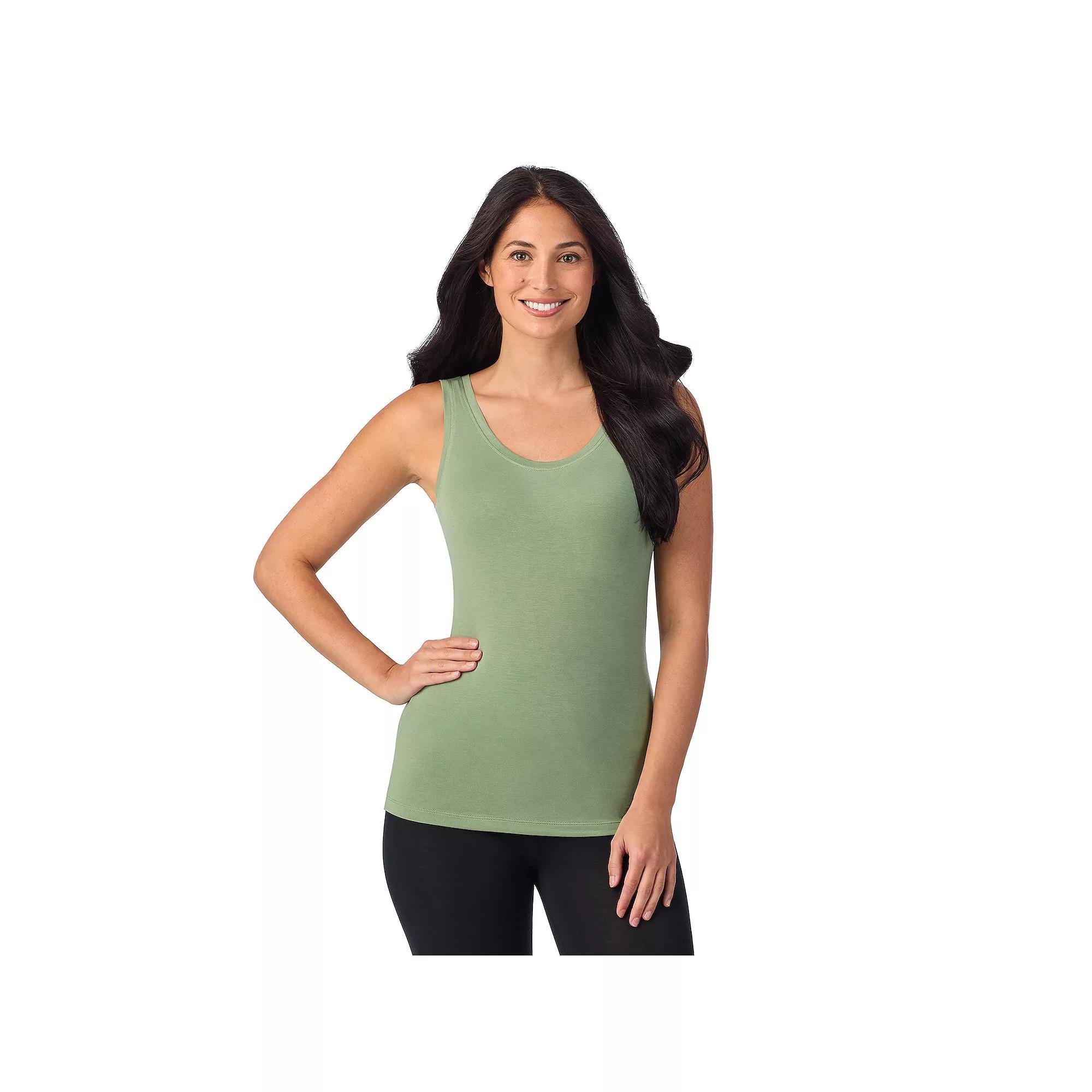 Women's Cuddl Duds® Reversible Softwear with Stretch Tank Top, Size: Small, Green Product Image