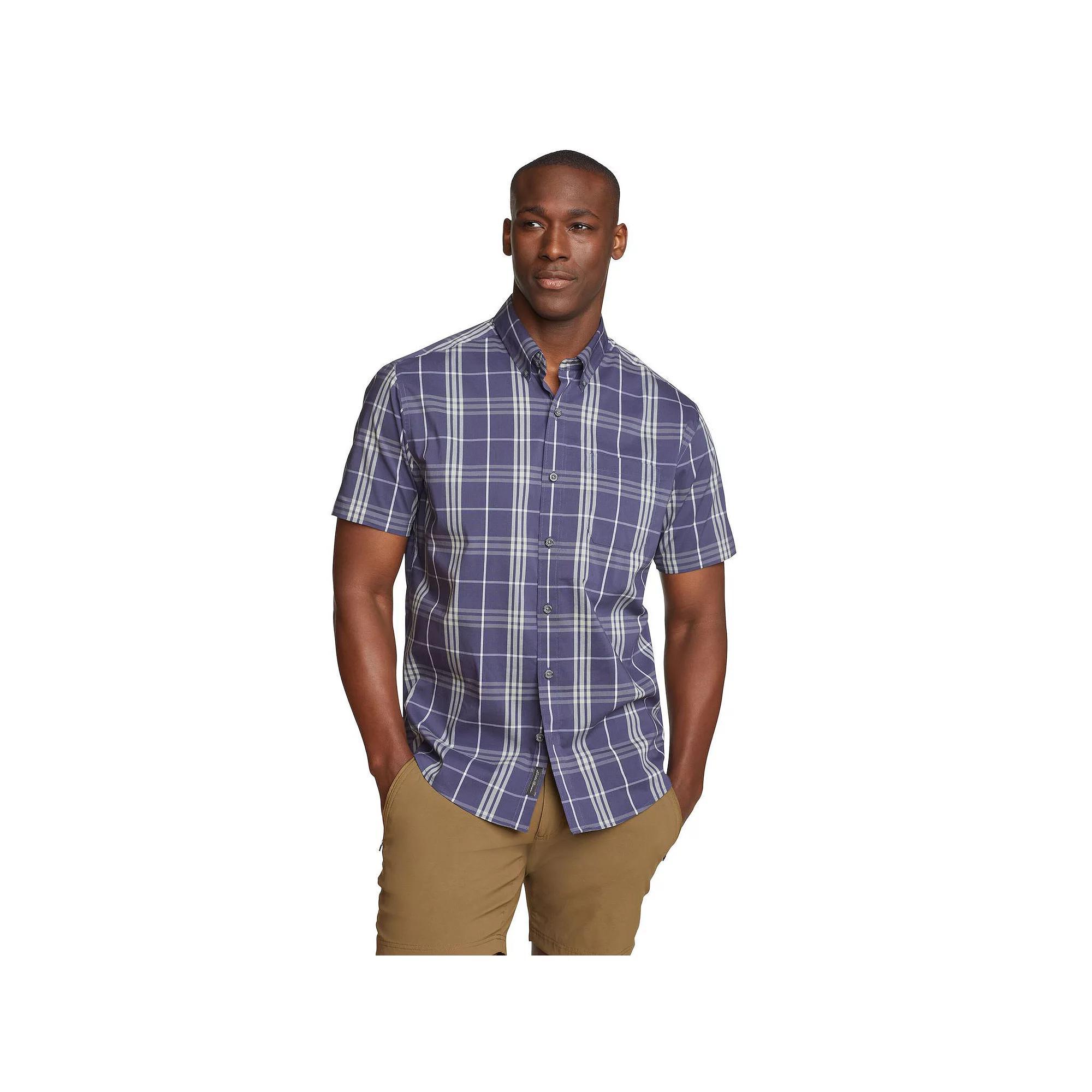 Men's Eddie Bauer UPF 50 Voyager Short Sleeve Button-Down Shirt, Size: Small, Dijon Product Image