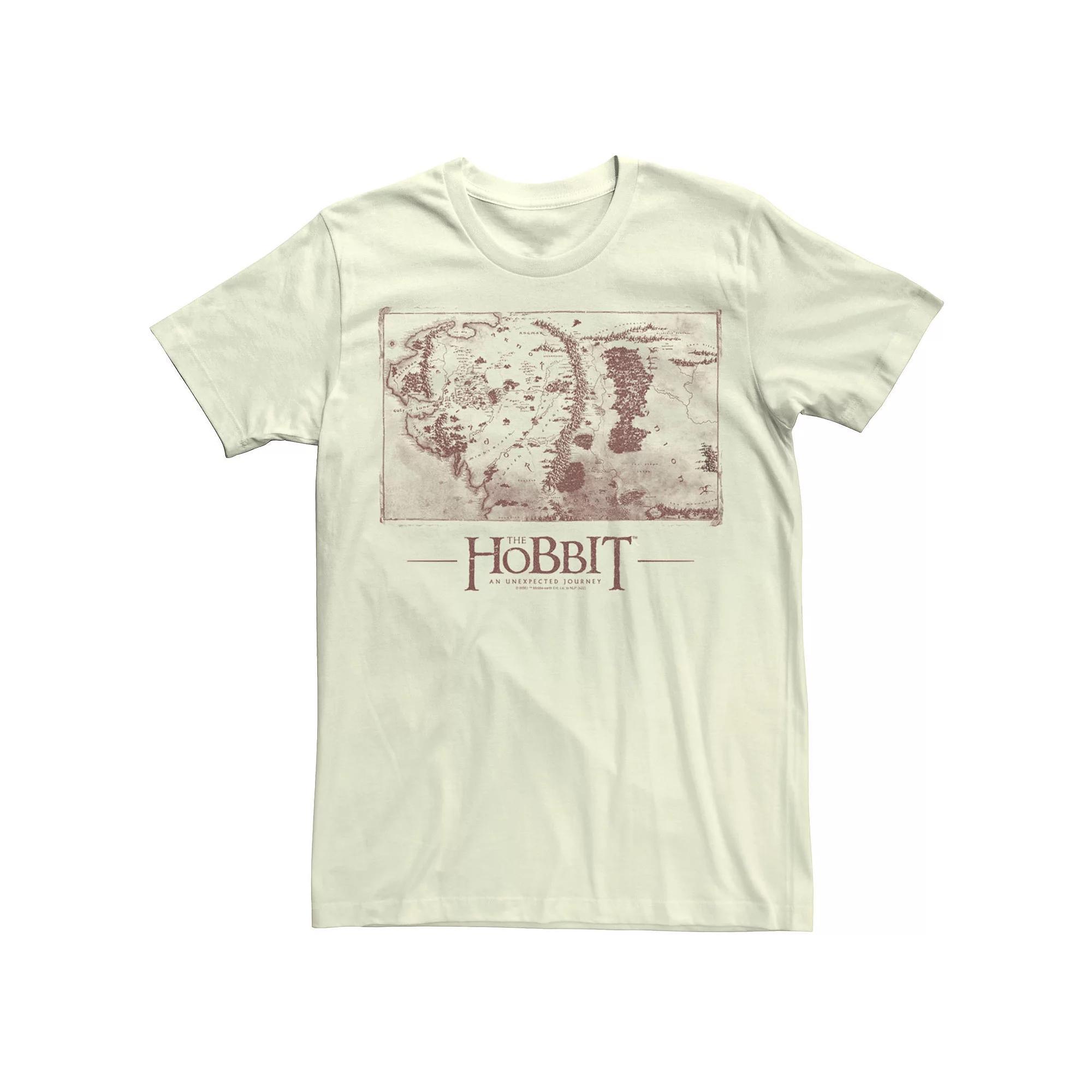 Men's The Hobbit Middle Earth Map Tee, Size: Large, Natural Product Image