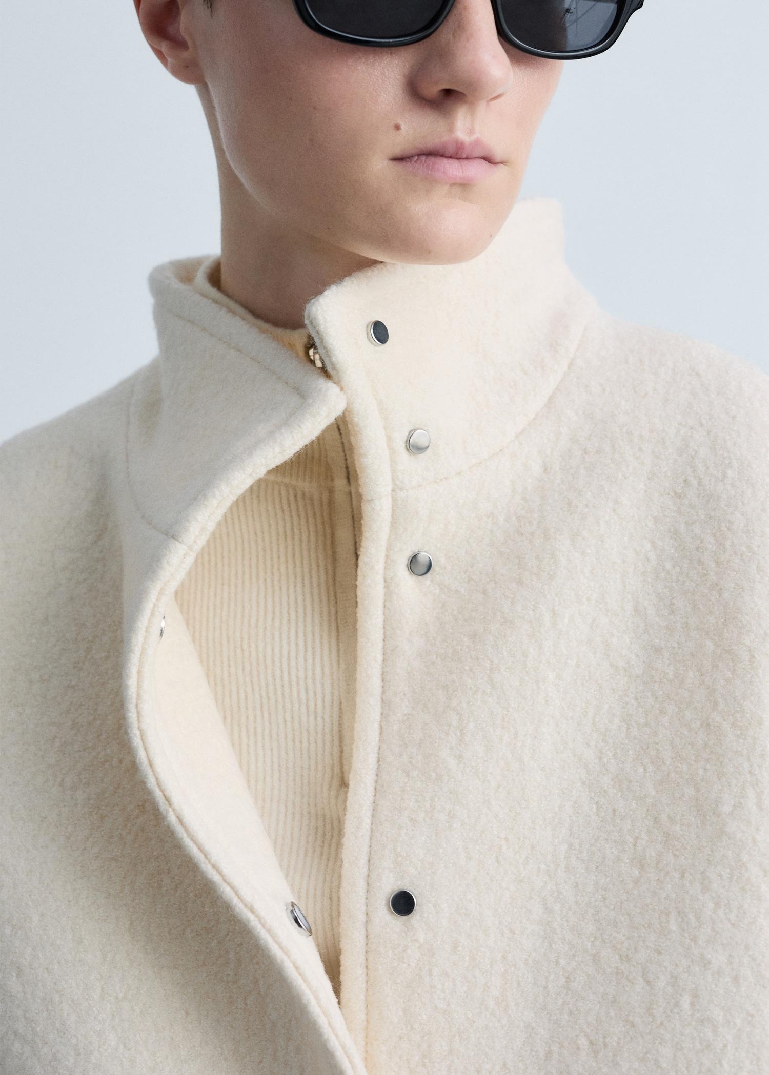 Turtleneck wool jacket - Women | MANGO USA Product Image
