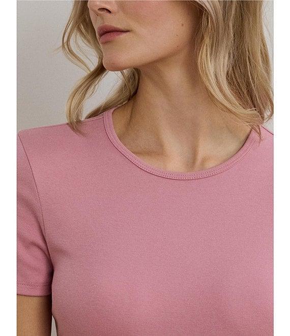 Lauren Ralph Lauren Stretch Knit Crew Neck Short Sleeve Tee Product Image