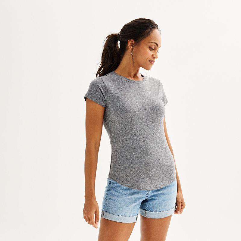 Women's Sonoma Goods For Life® Short-Sleeve Crew Tee, Size: Medium, Pitch Black Product Image