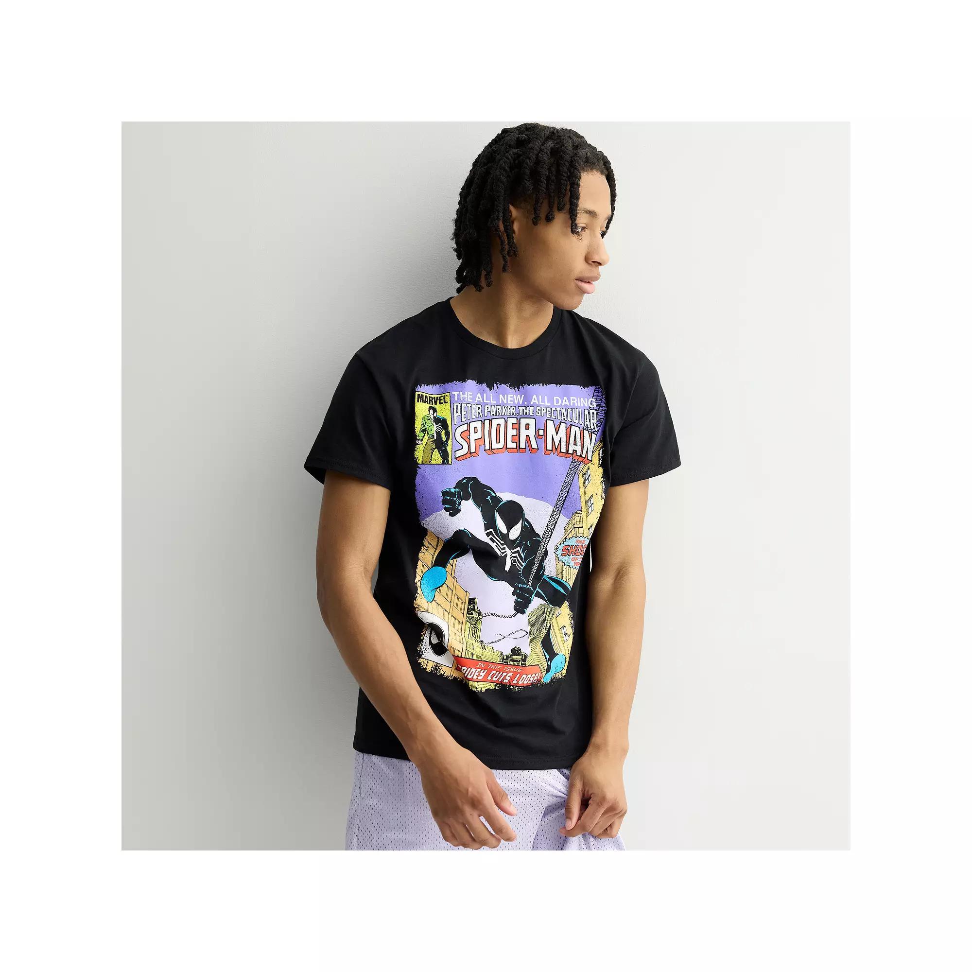Men's Marvel Spider-man Graphic Tee, Size: XXL, Black Product Image