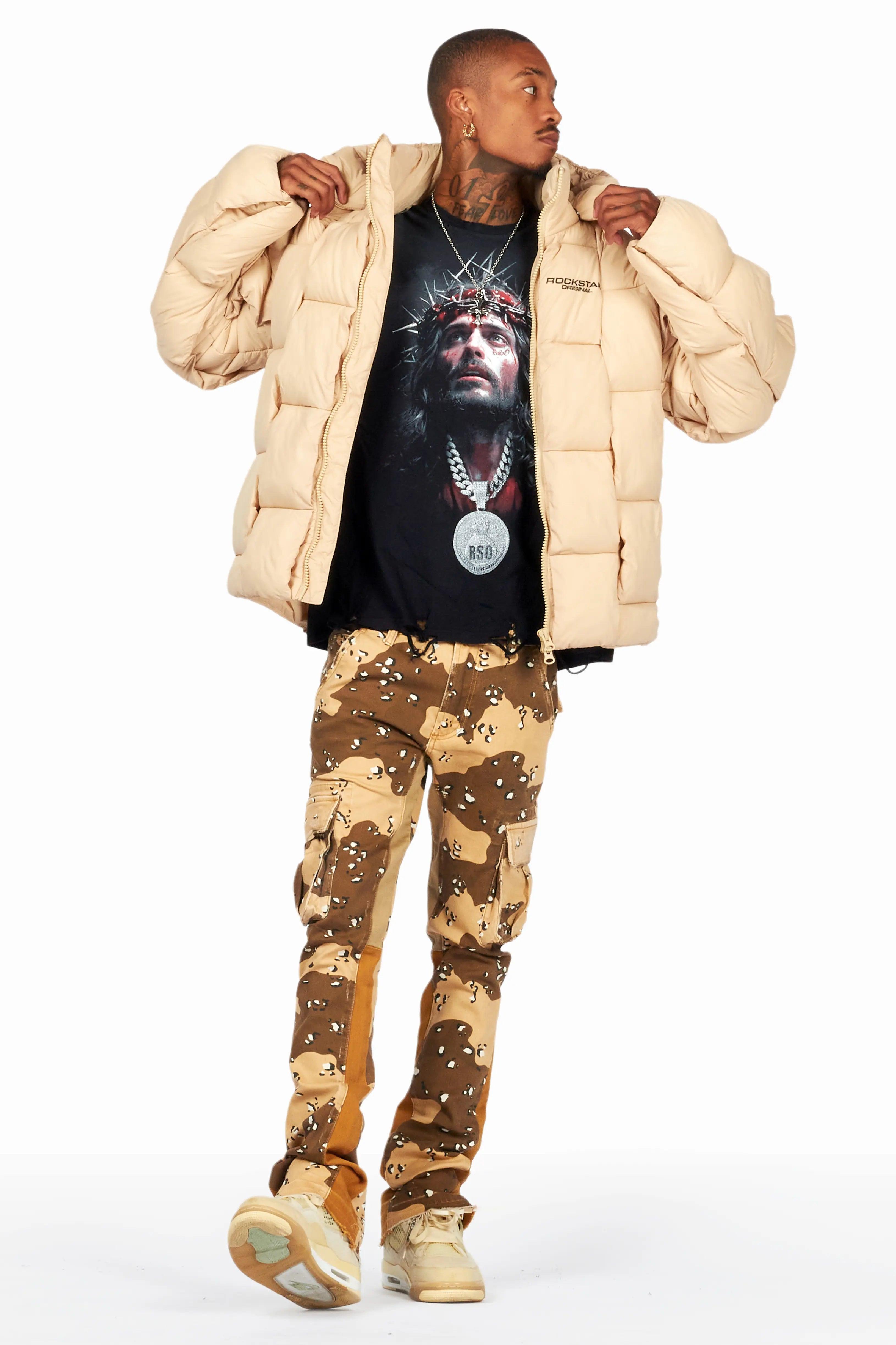 Boys Kirrem Desert Camo Stacked Flare Jean Boys Product Image