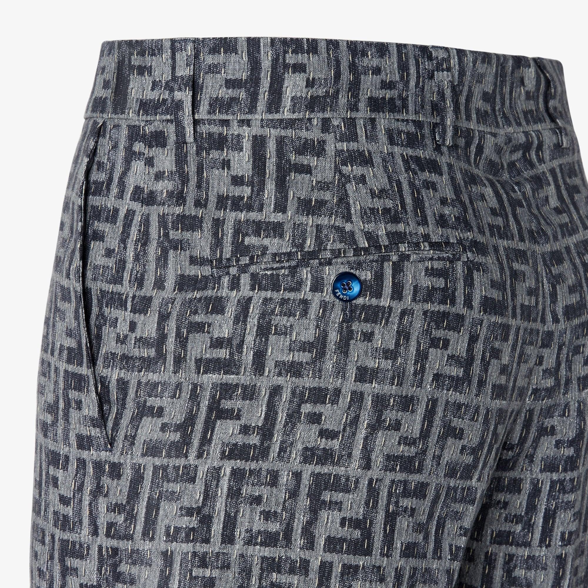 BermudasBlue FF denim shorts with stitching Product Image