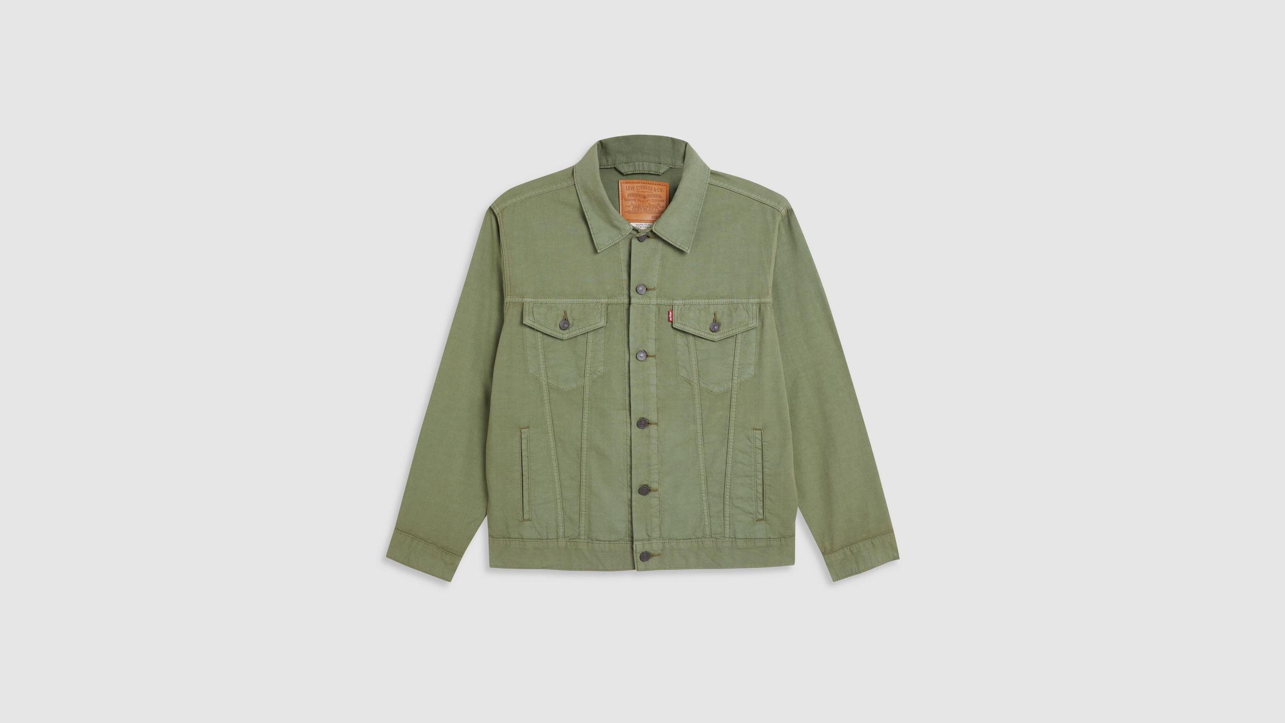 Relaxed Fit Linen+ Denim Trucker Jacket Product Image