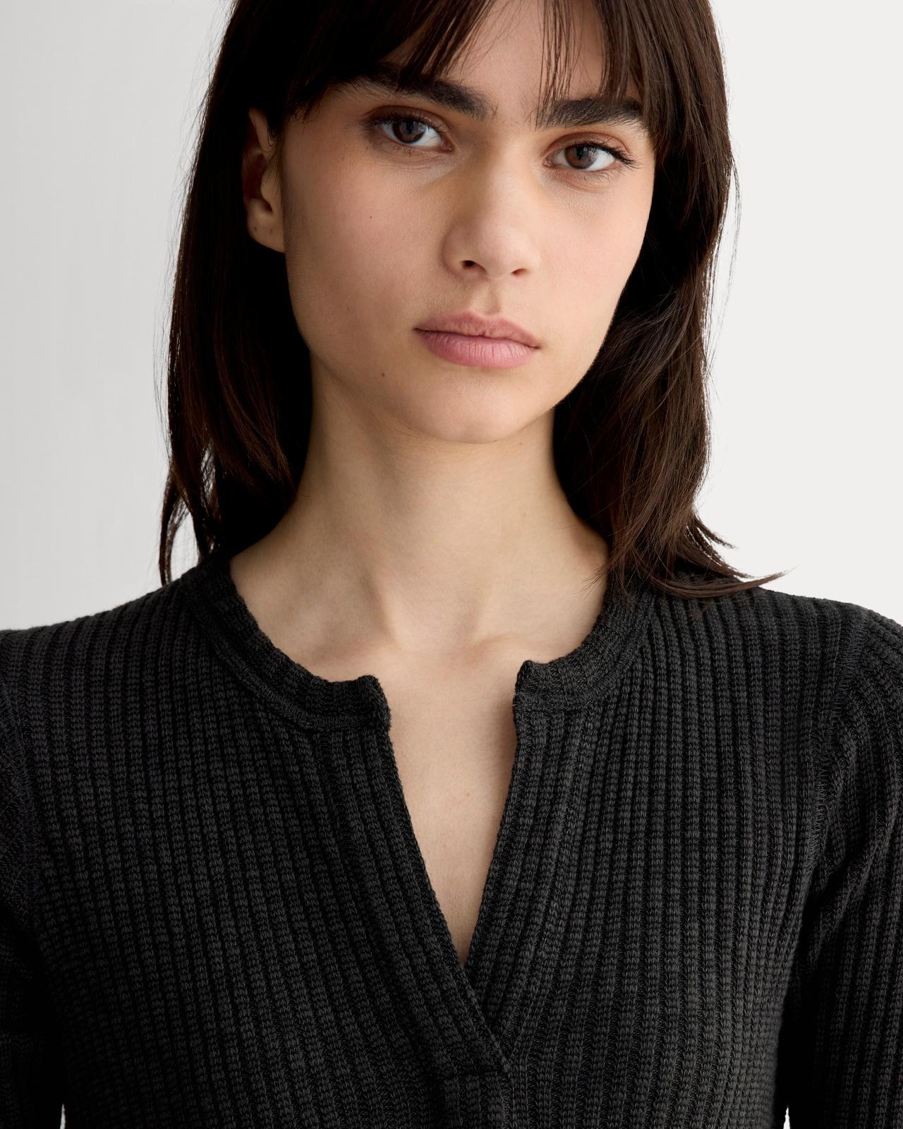 The Rib-Knit Henley Dress Product Image