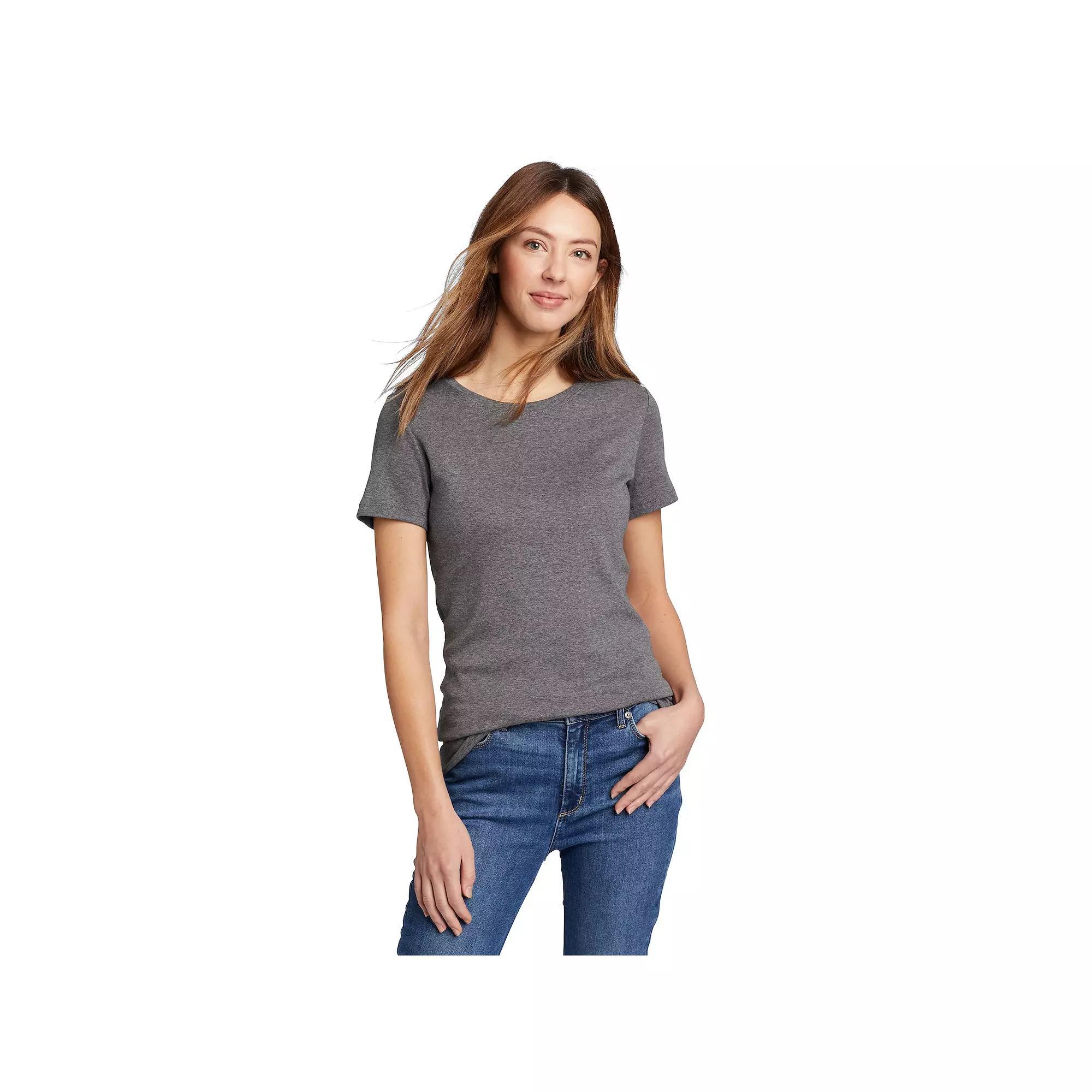 Women's Eddie Bauer Short Sleeve Favorite Crew Neck Tee, Size: XL, Medium Grey Gray Product Image
