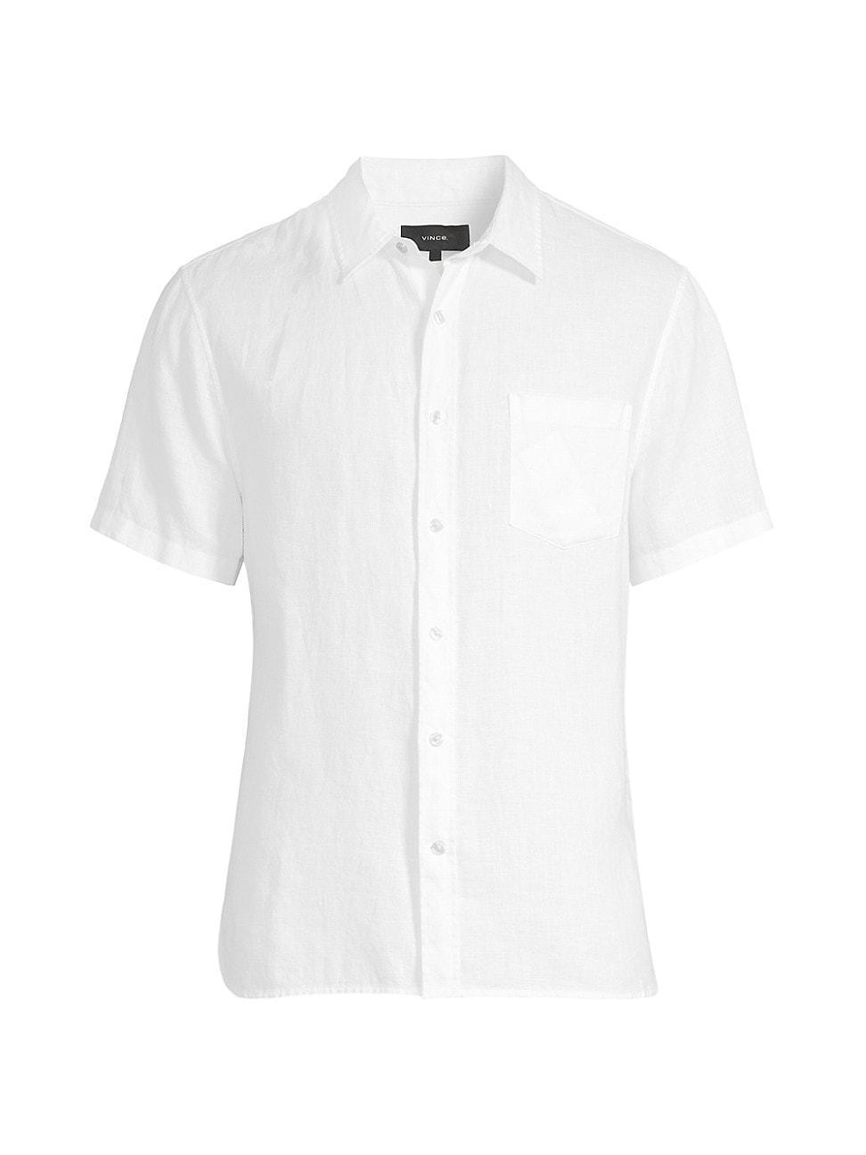 Mens Linen Short-Sleeve Button-Up Shirt Product Image