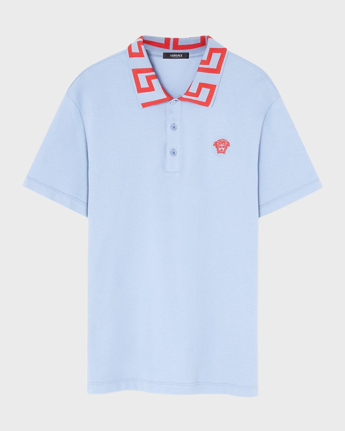 Men's Polo Shirt with Greca Collar Product Image