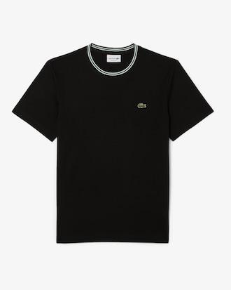 Men's Regular Fit Ribbed Collar Cotton T-Shirt Product Image