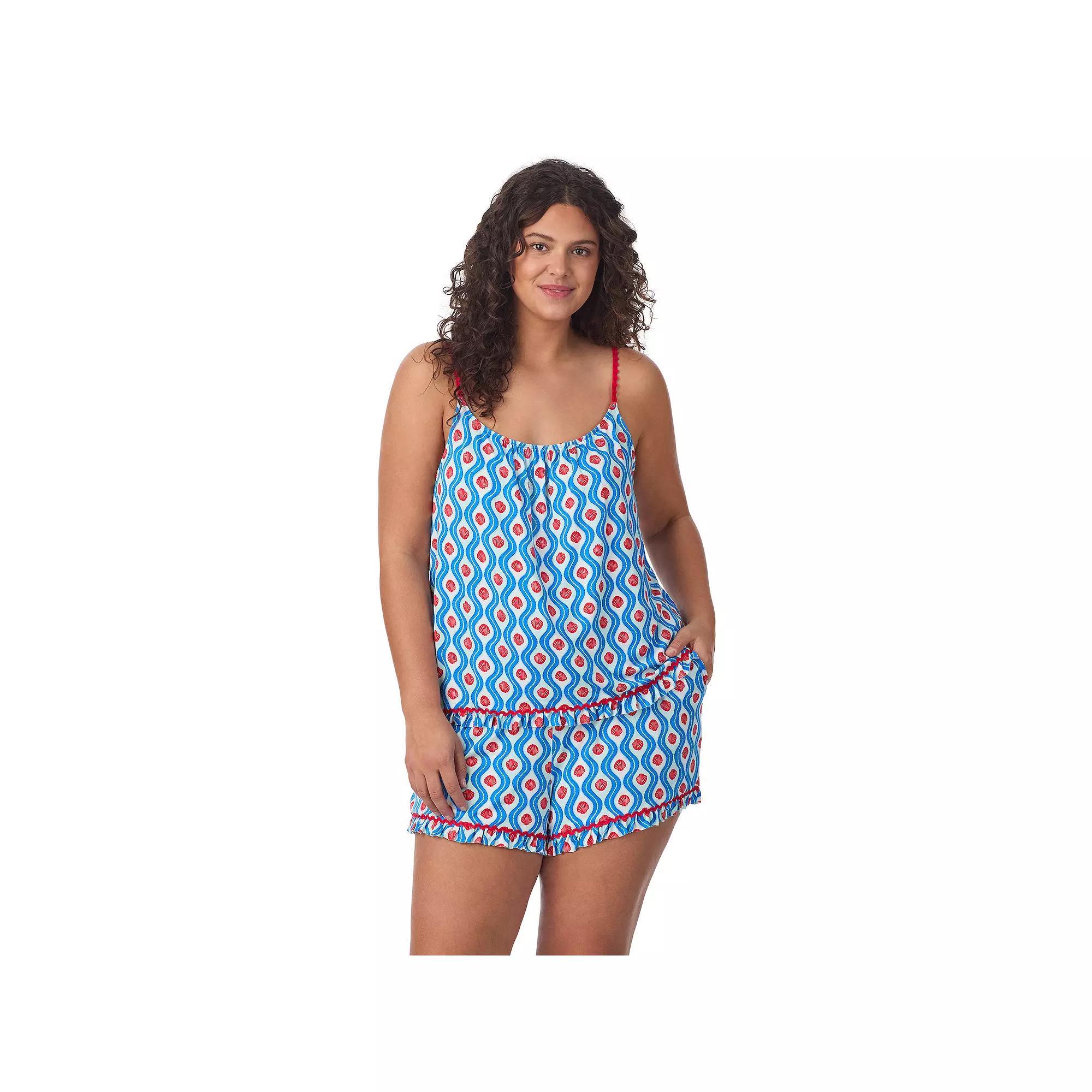 Plus Size Beauty Sleep Social 2-Piece Cozy Pajama Tank Top & Pajama Shorts Set, Women's, Size: 3XL, Dont Be Shellfish Product Image