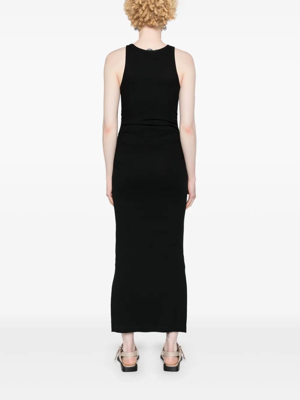 logo-embroidered ruched dress Product Image