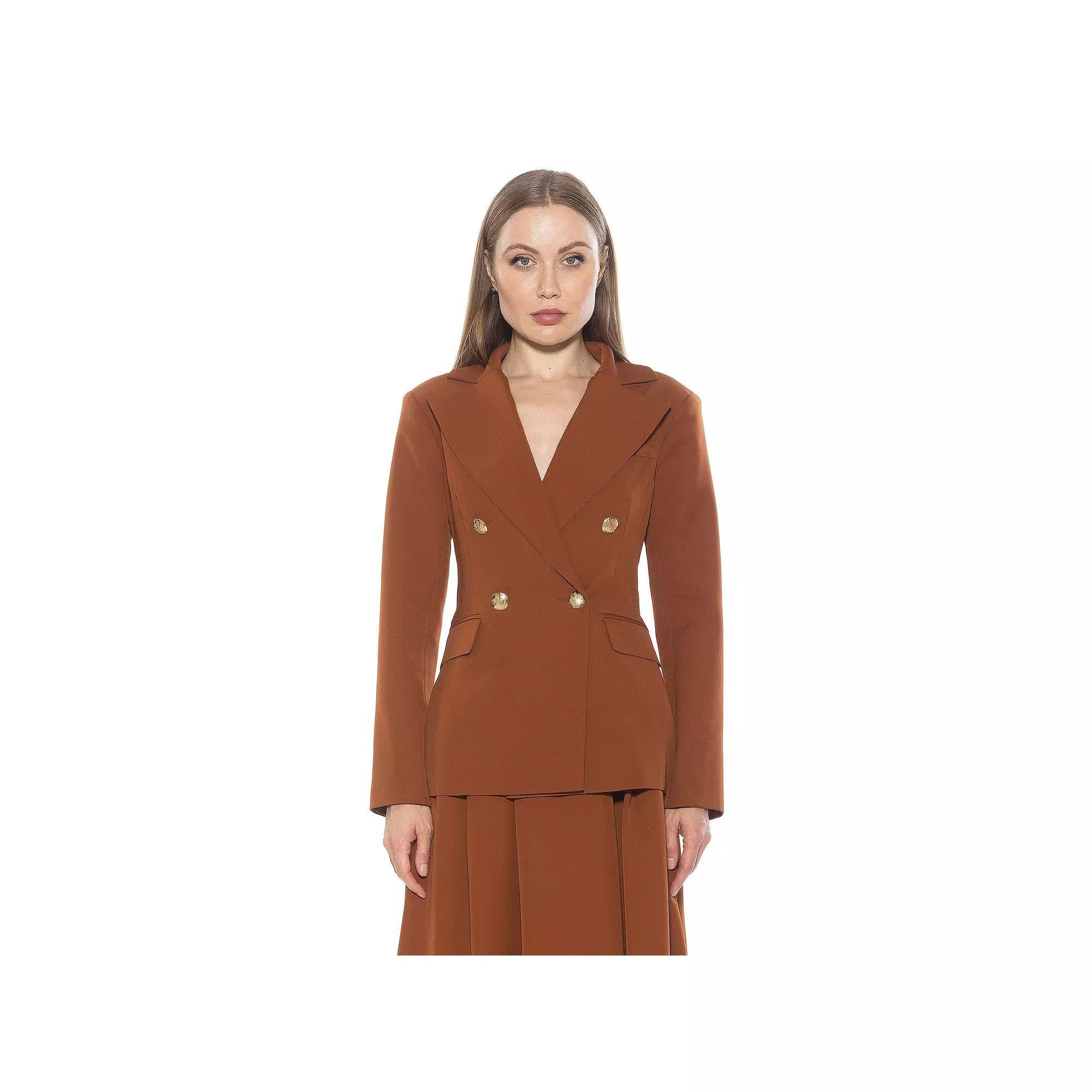 Women's ALEXIA ADMOR Farrah Twill Classic Double Breasted Jacket, Size: 12, Pink Product Image