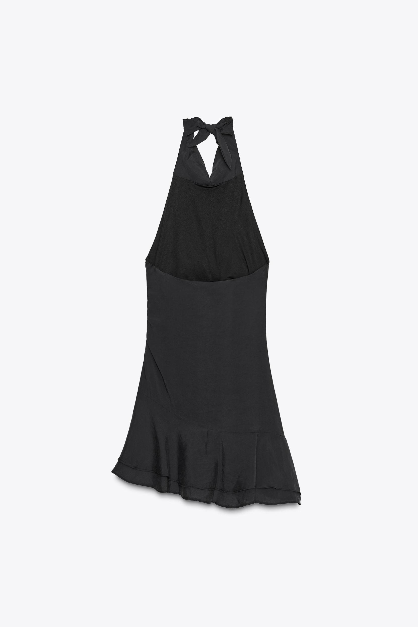 HALTER ASYMMETRIC SHORT DRESS Product Image
