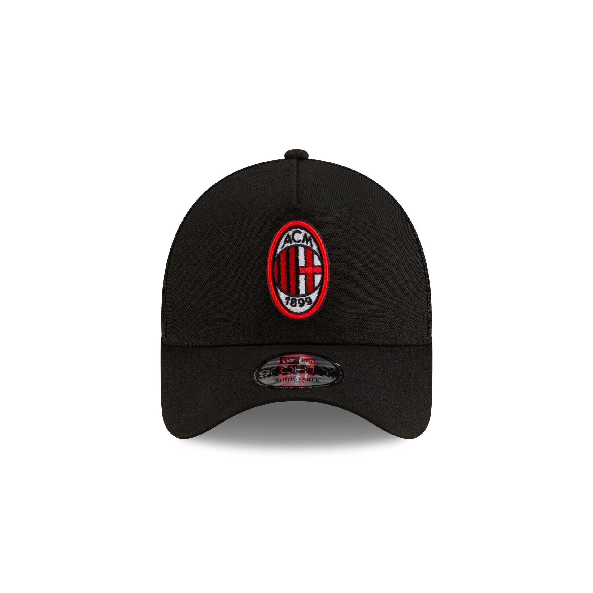 AC Milan Black 9FORTY A-Frame Trucker Hat Male Product Image