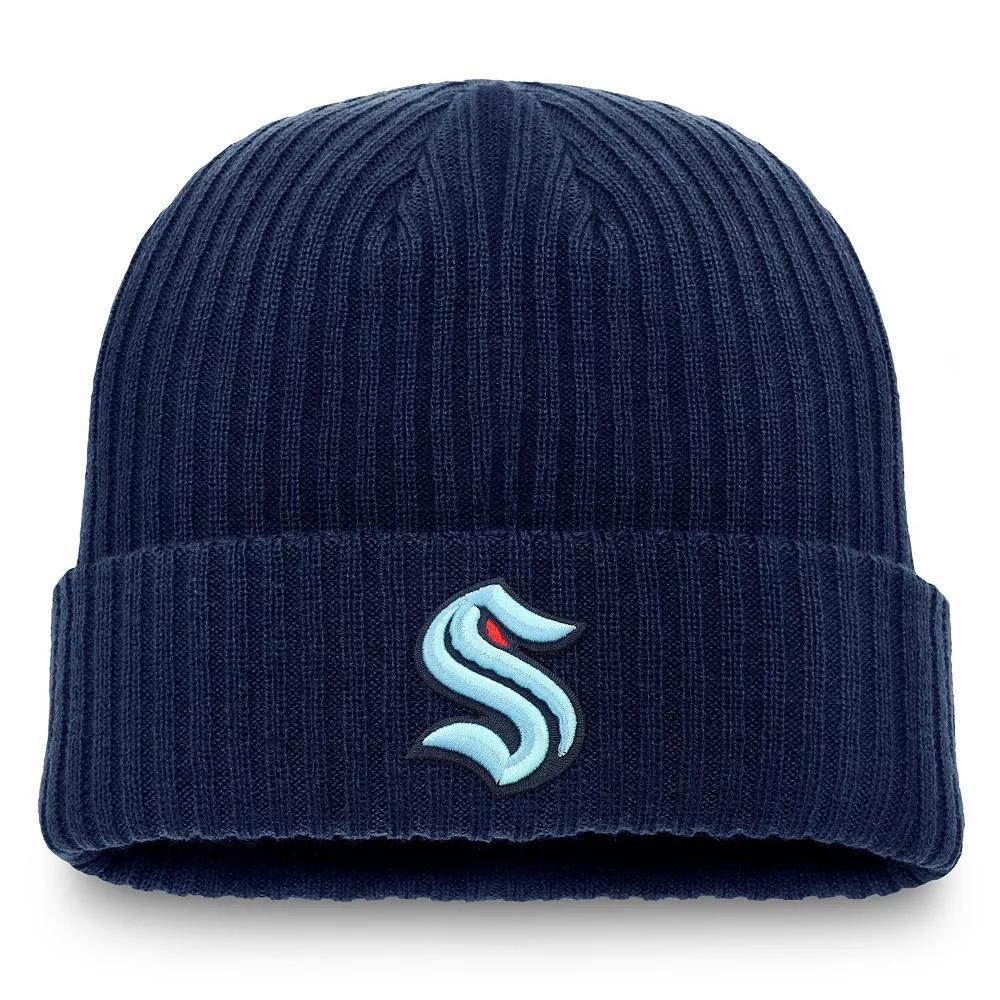 Mens Fanatics Deep Sea Blue Seattle Kraken Component Cuffed Knit Hat, Krk Blue Product Image