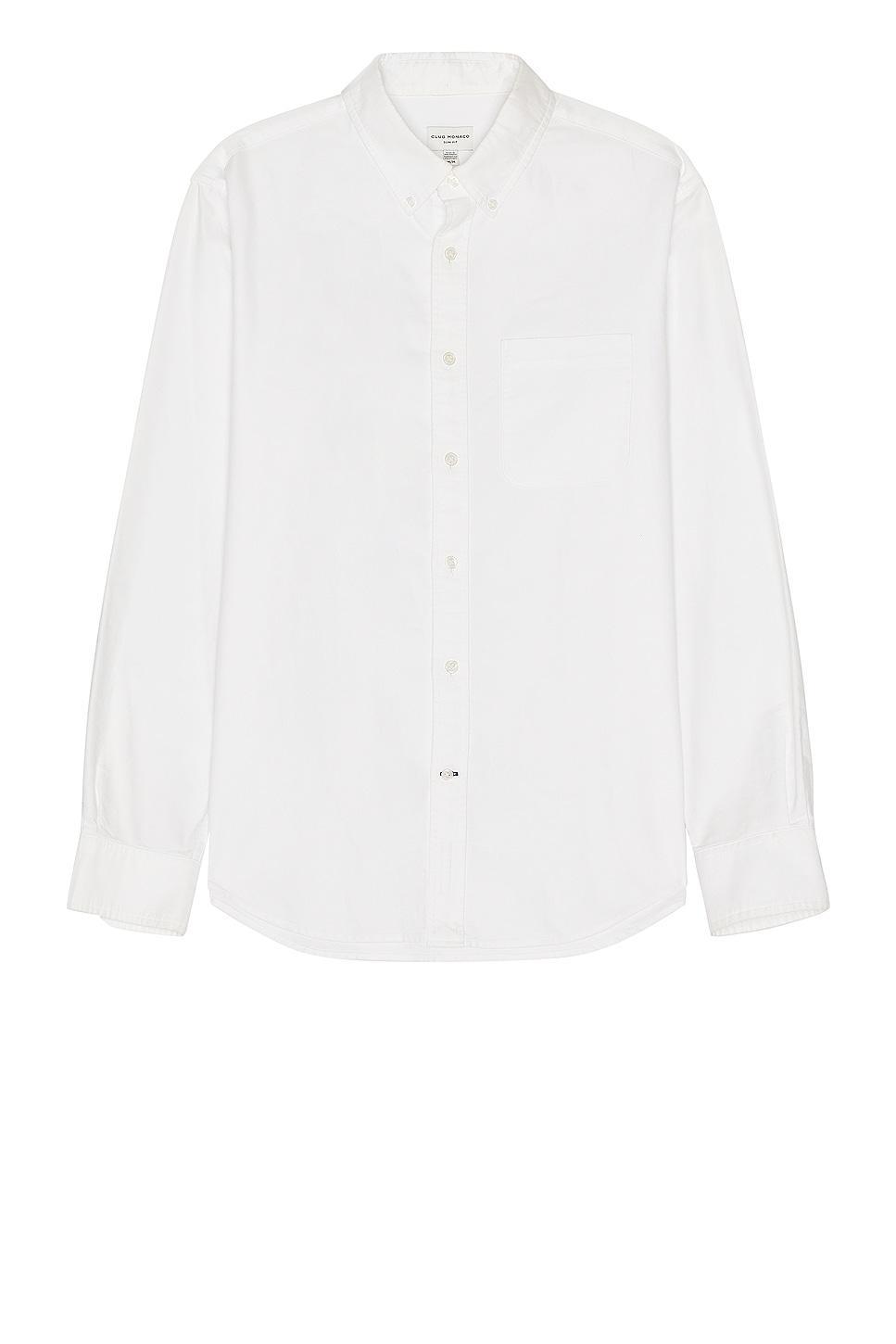 Club Monaco Long Sleeve Solid Oxford Shirt Blue XL Product Image
