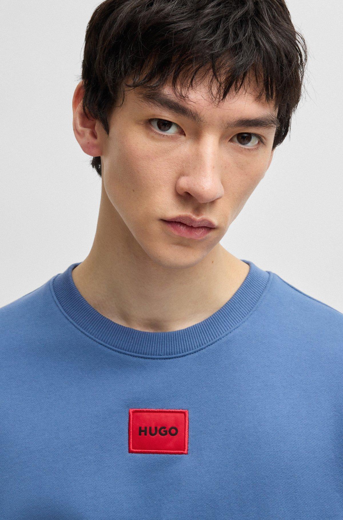 Cotton-terry regular-fit sweatshirt with logo label Product Image