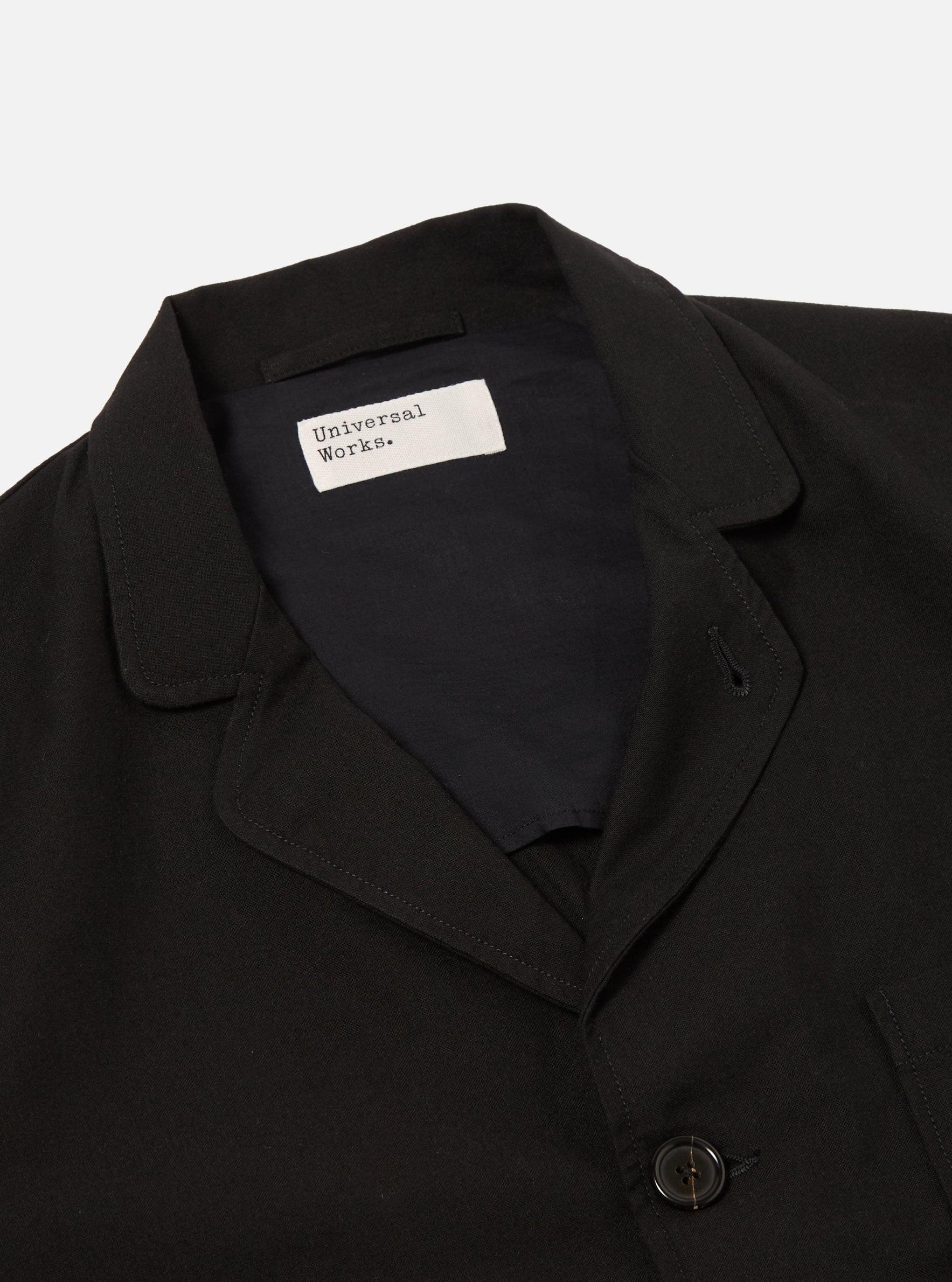 Black Valencia Cotton Three Button Jacket Product Image